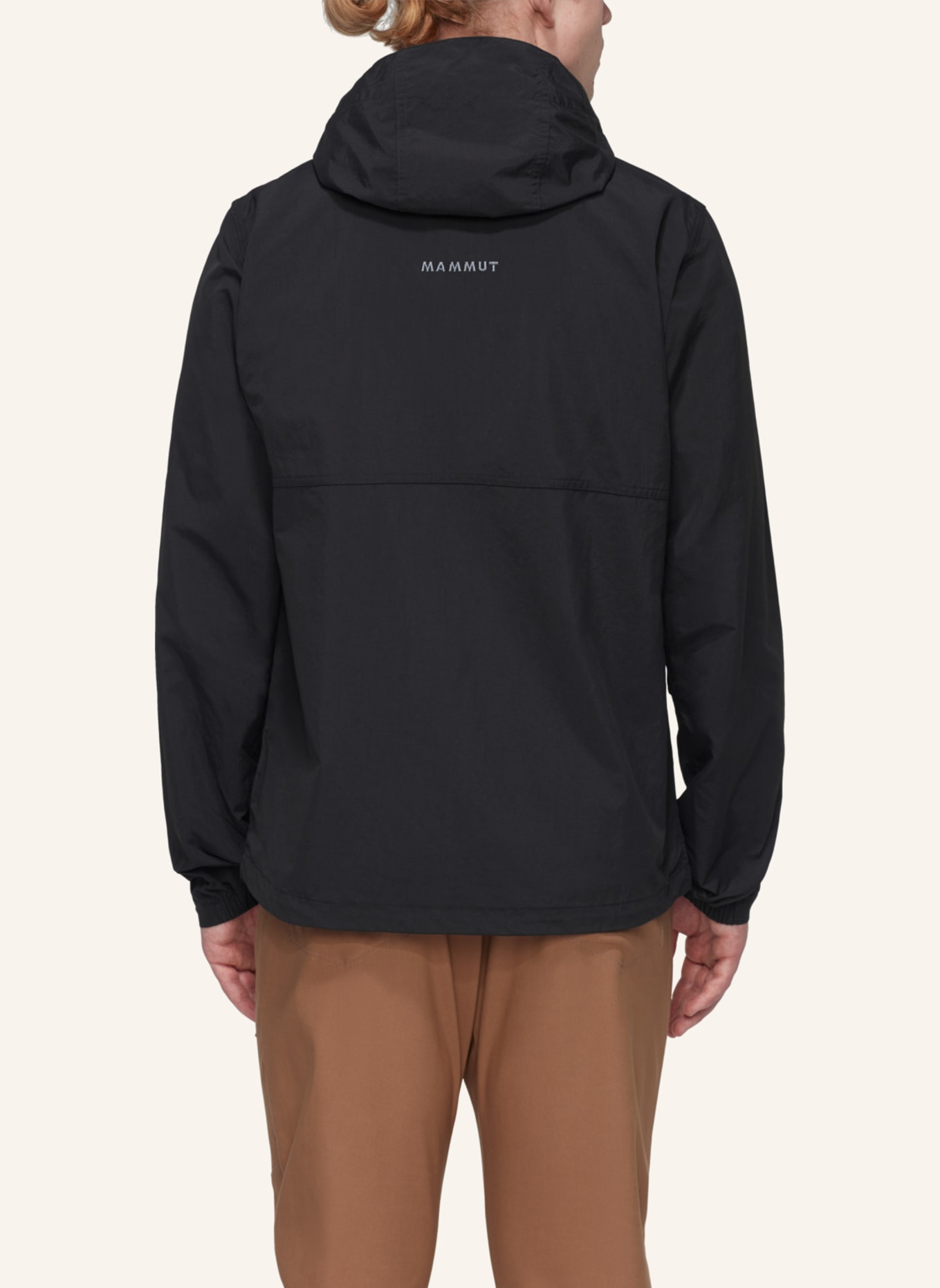 MAMMUT Windbreaker HIKING HOODED ANORAK: SCHWARZ