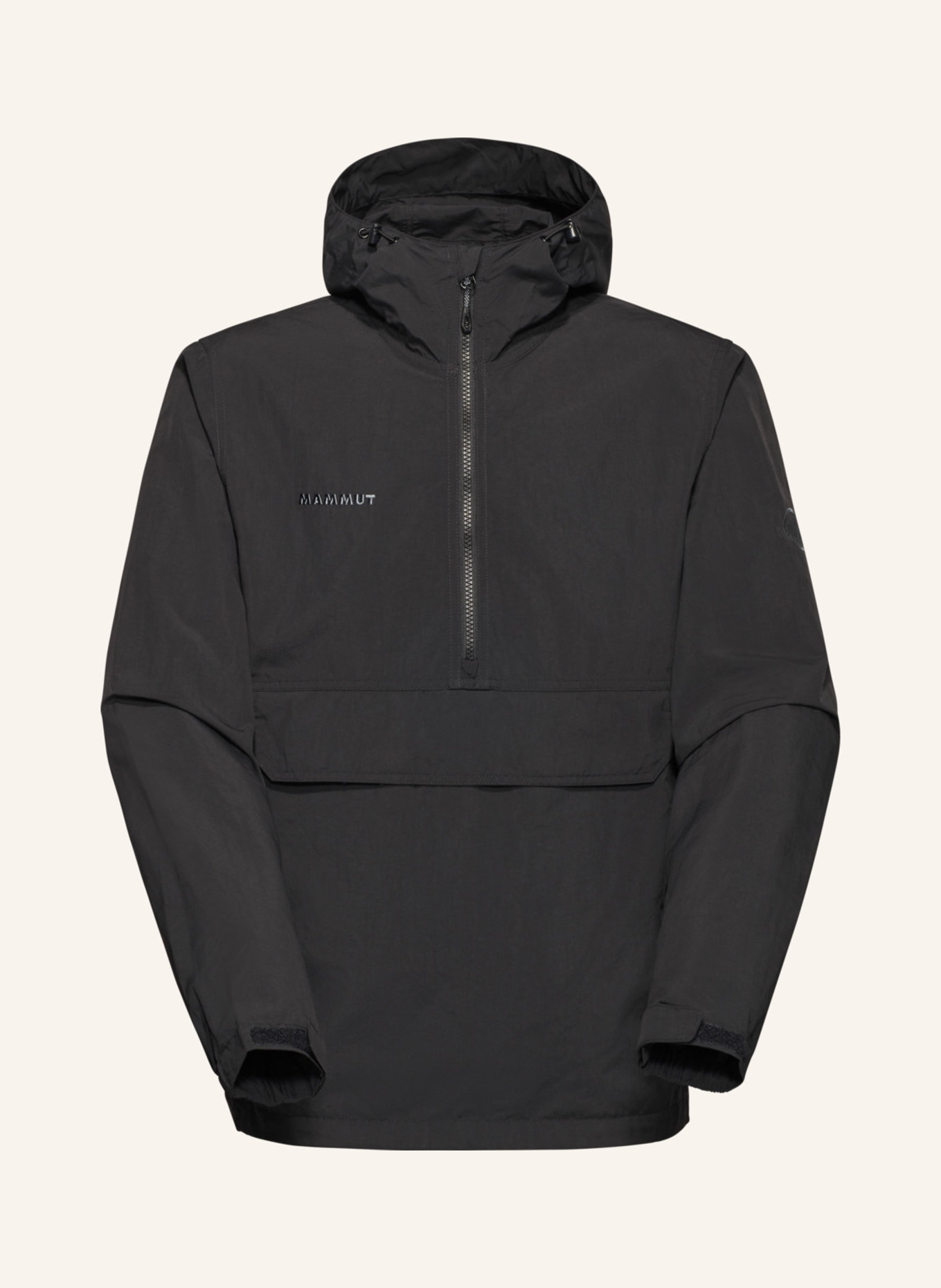 MAMMUT Windbreaker HIKING HOODED ANORAK: SCHWARZ