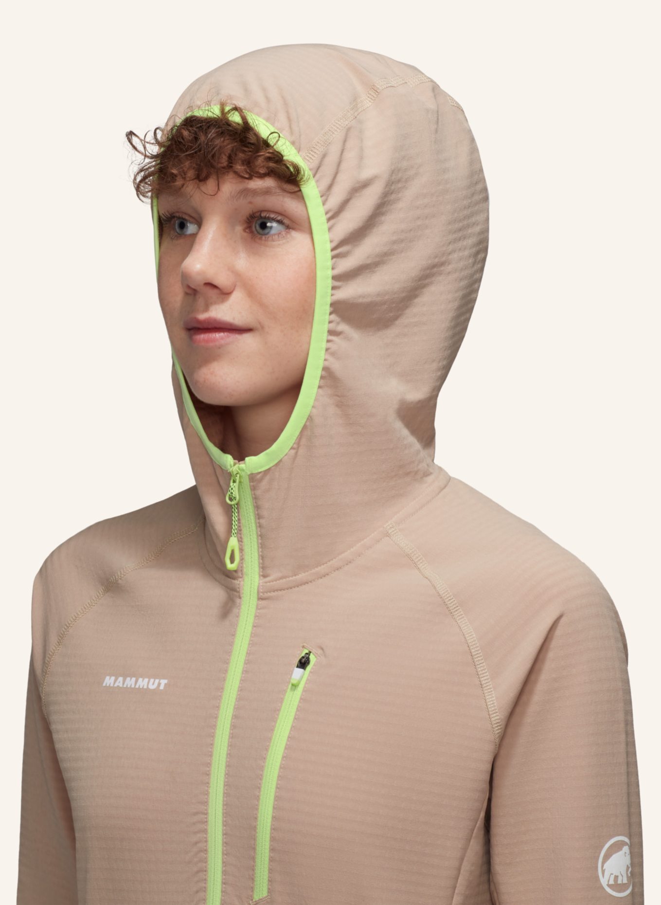 MAMMUT Hoody MADRIS LIGHT HALF ZIP mit Kapuze, Farbe: BEIGE/ BRAUN/ CAMEL (Bild 3)