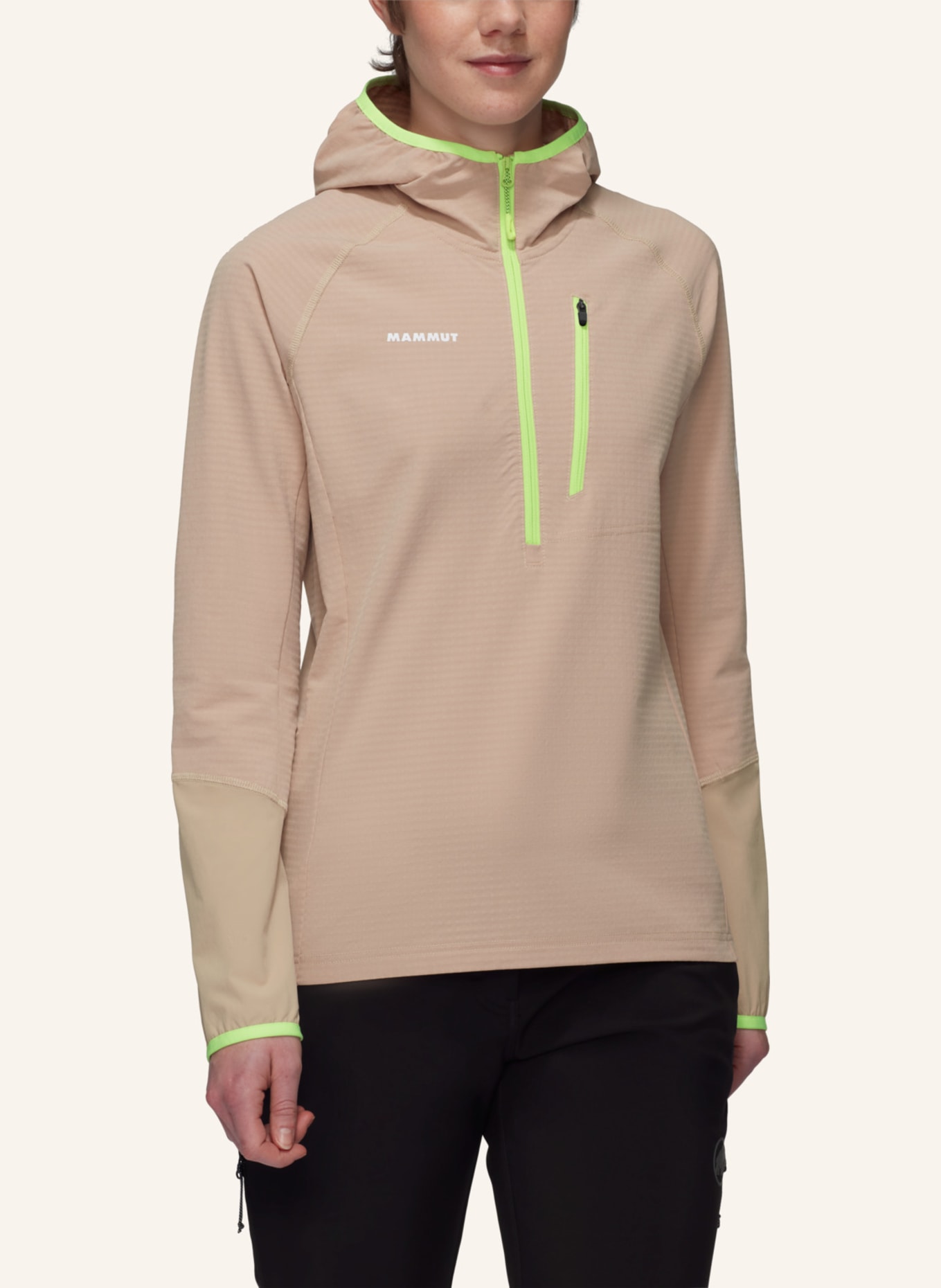 MAMMUT Hoody MADRIS LIGHT HALF ZIP mit Kapuze, Farbe: BEIGE/ BRAUN/ CAMEL (Bild 5)