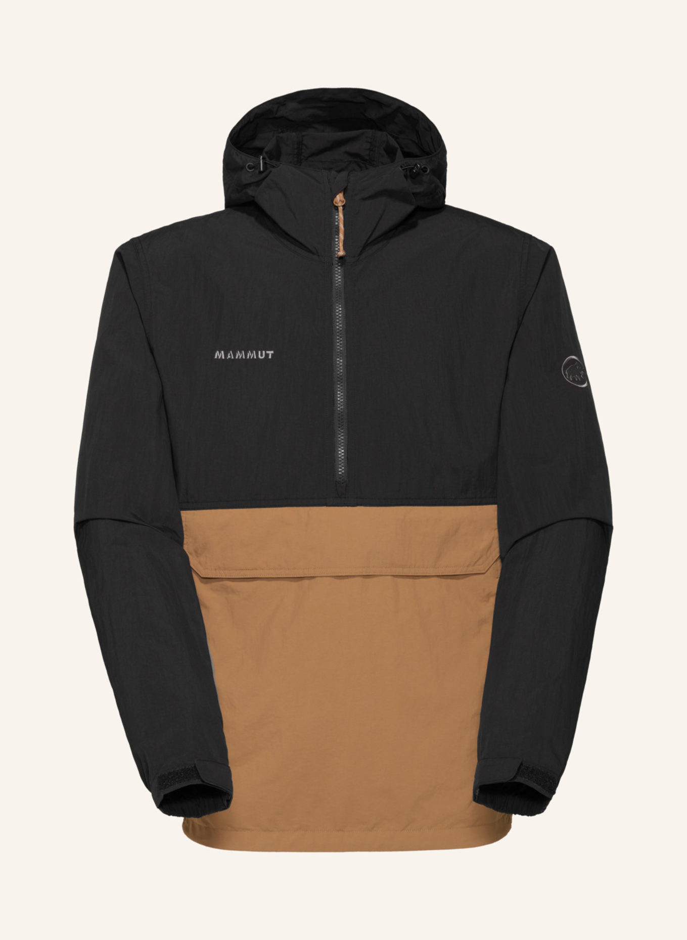 MAMMUT Windbreaker HIKING HOODED ANORAK: BEIGE/ BRAUN/ CAMEL
