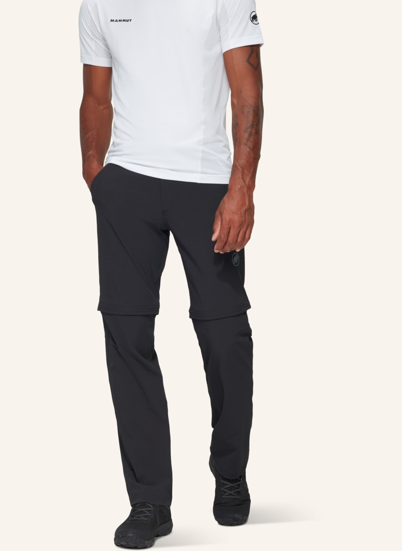 MAMMUT Wanderhose HIKING V ZIP OFF: SCHWARZ