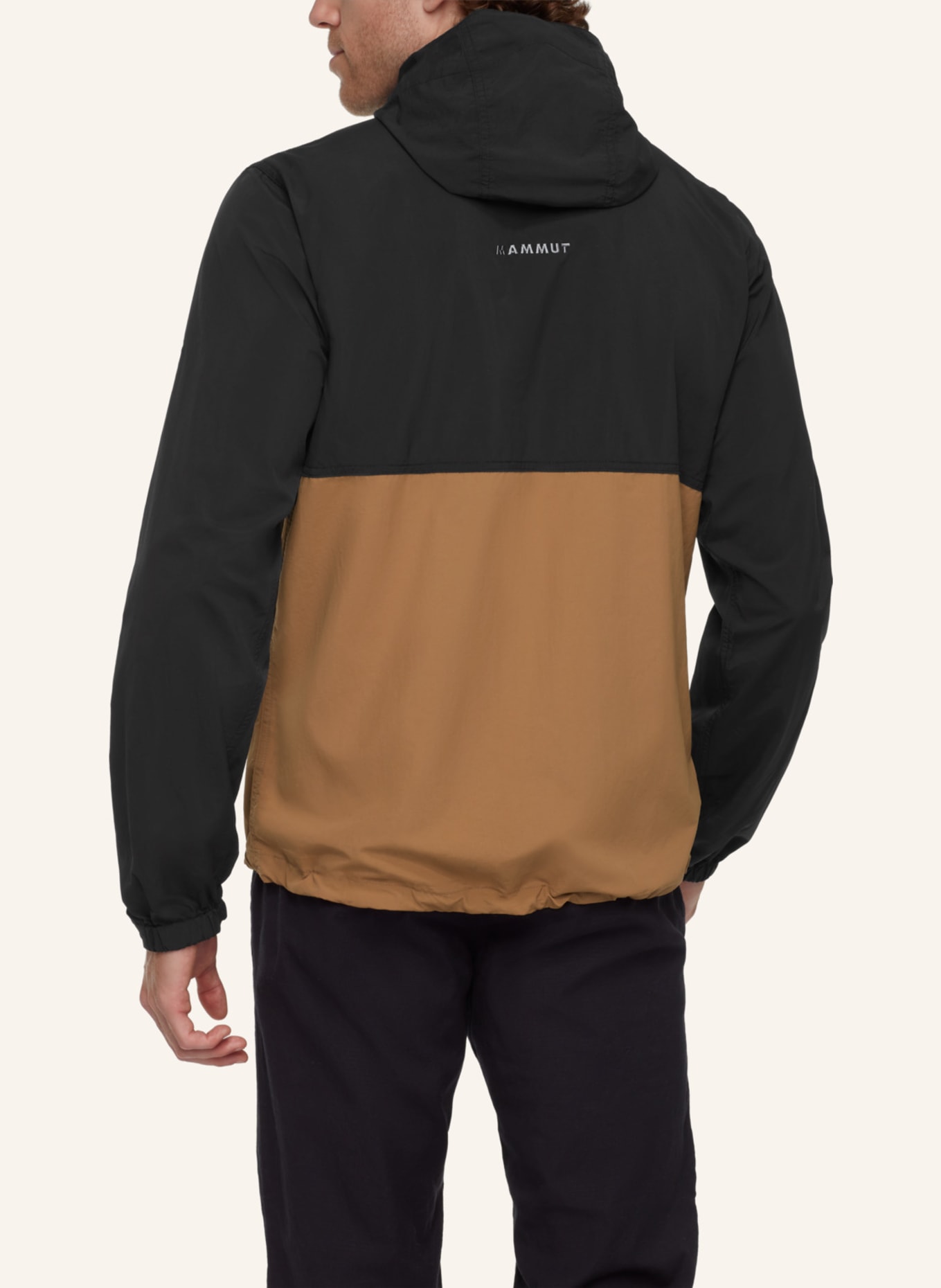 MAMMUT Windbreaker HIKING HOODED ANORAK: BEIGE/ BRAUN/ CAMEL
