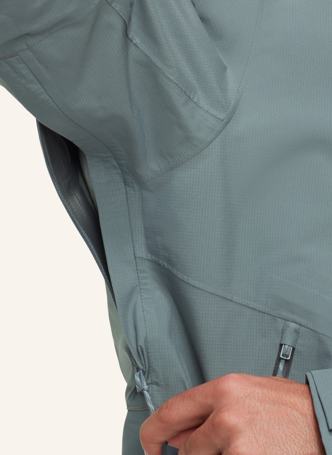 MAMMUT 2-in-1-Jacke ALTO LIGHT HS HOODED: GRAU/ SCHWARZ