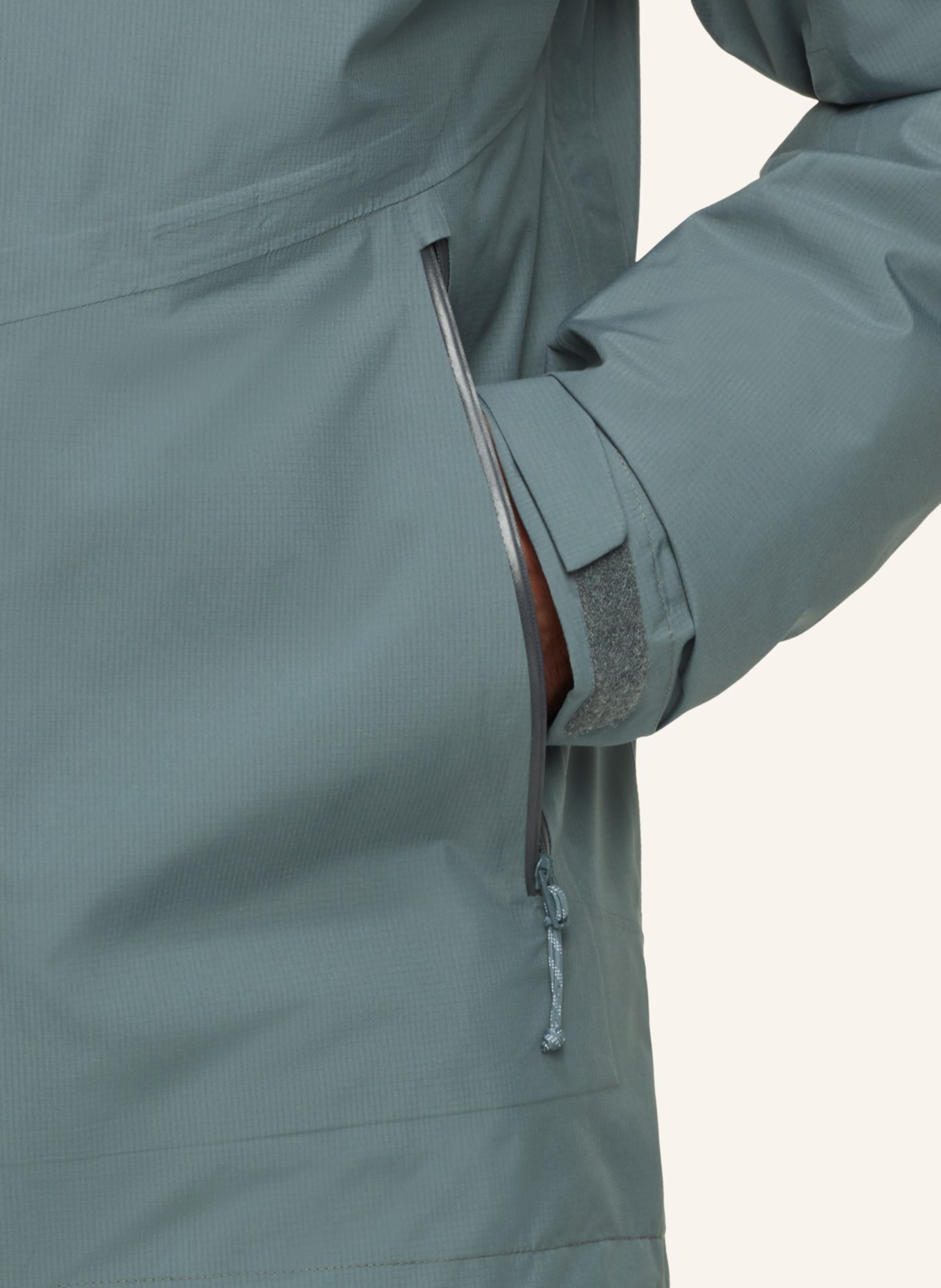 MAMMUT 2-in-1-Jacke ALTO LIGHT HS HOODED: GRAU/ SCHWARZ