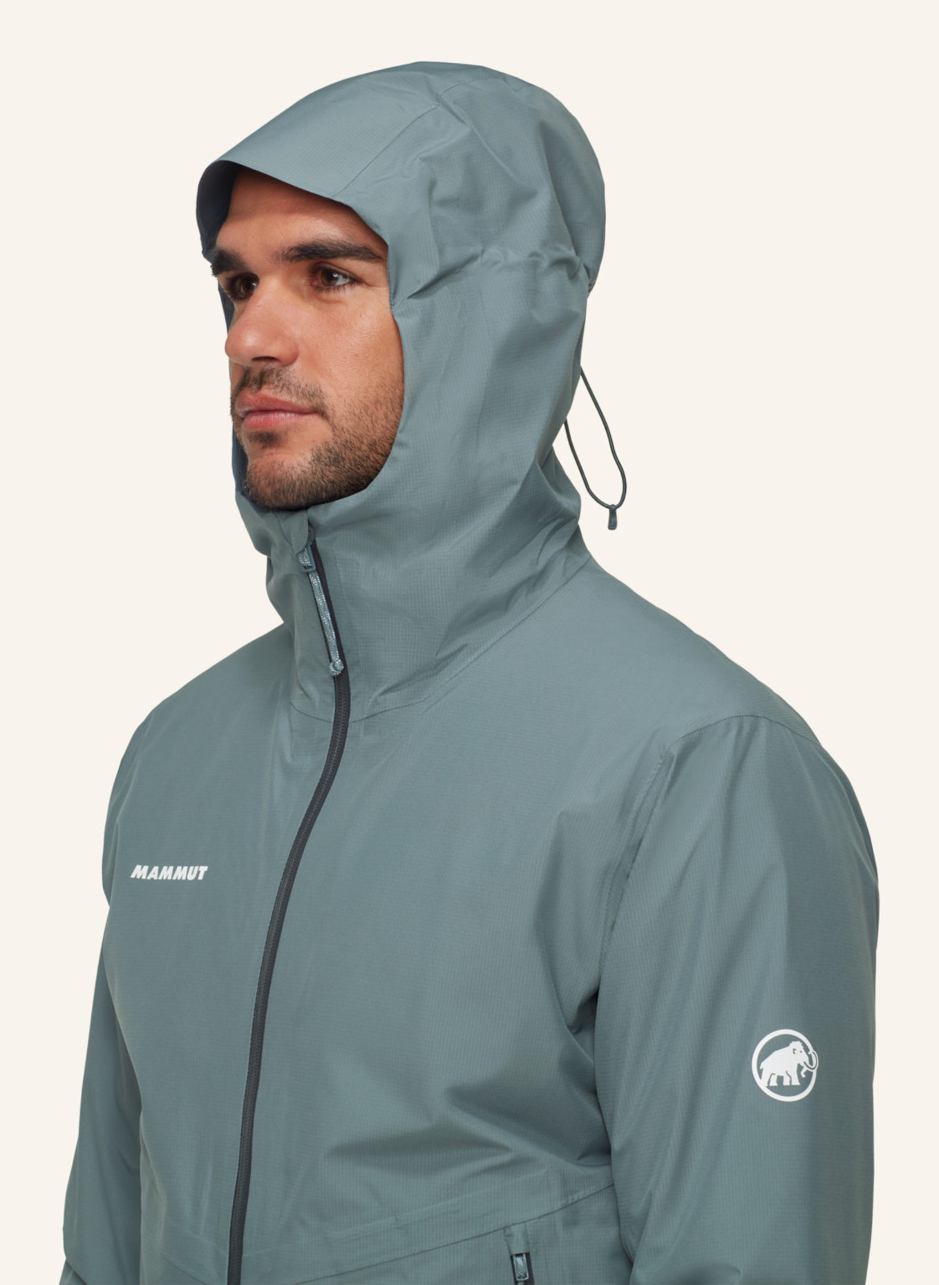 MAMMUT 2-in-1-Jacke ALTO LIGHT HS HOODED: GRAU/ SCHWARZ