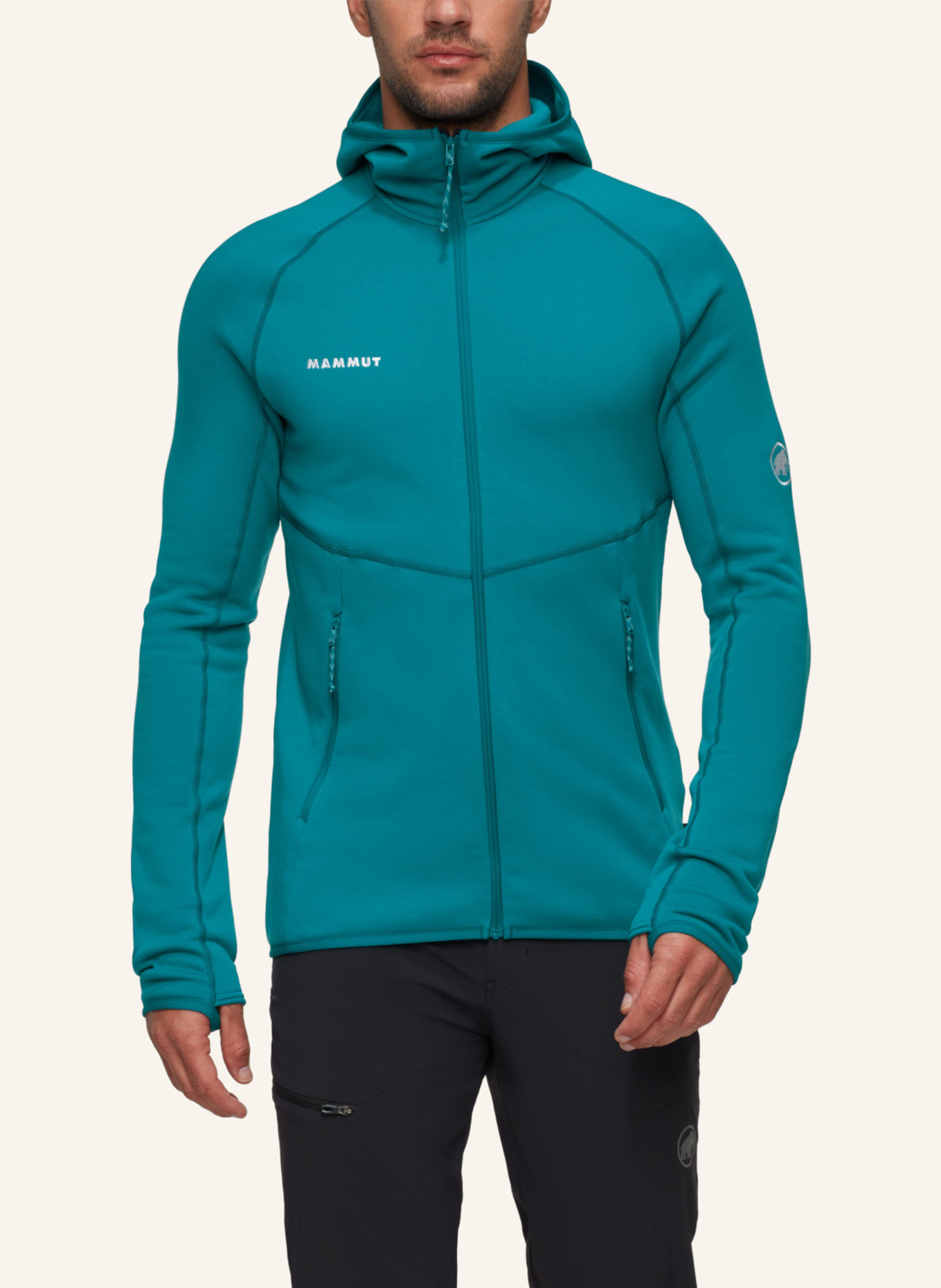MAMMUT Midlayer Jacke ACONCAGUA mit Kapuze: GRÜN