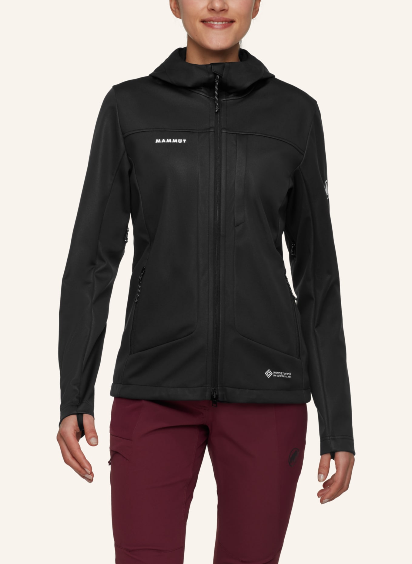 MAMMUT Softshell-Jacke ULTIMATE VIII SO HOODED: SCHWARZ