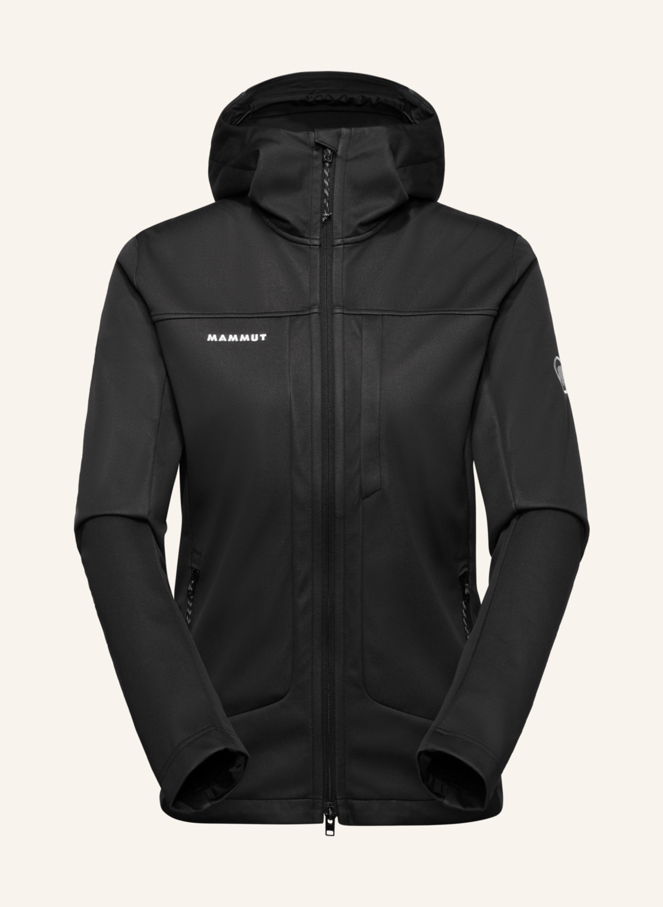MAMMUT Softshell-Jacke ULTIMATE VIII SO HOODED: SCHWARZ