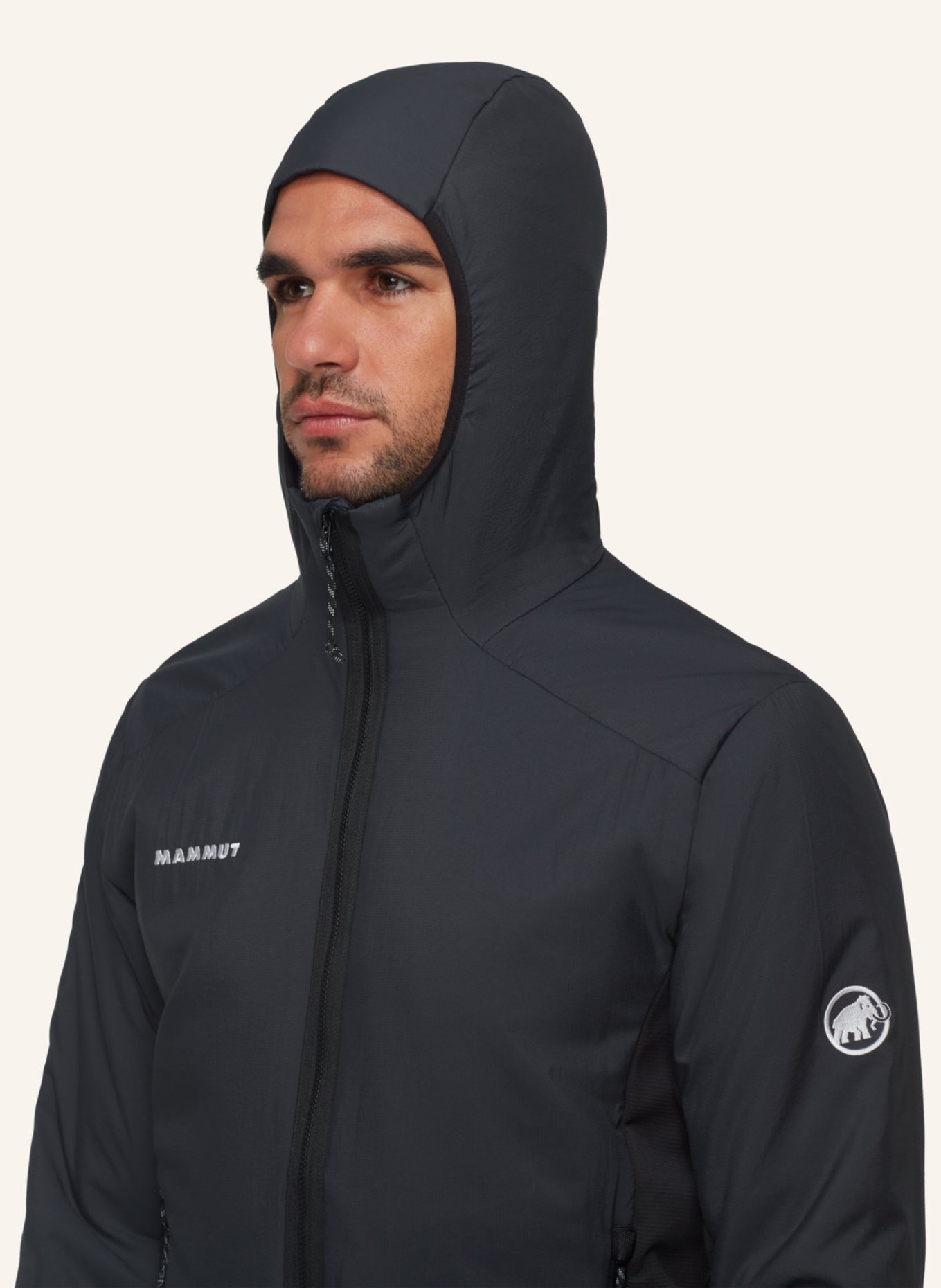 MAMMUT Hybridjacke RIME LIGHT IN HYBRID mit Kapuze: SCHWARZ