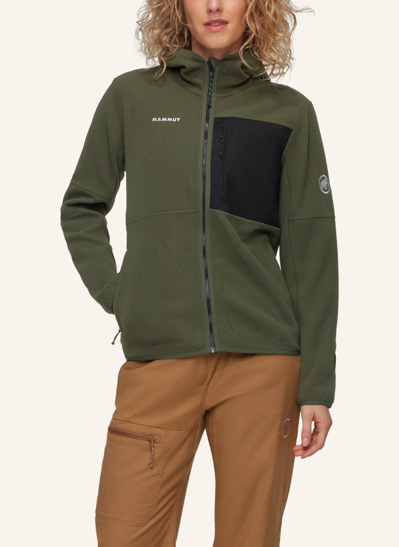 MAMMUT Fleecejacke TAMARO ML HOODED: GRÜN
