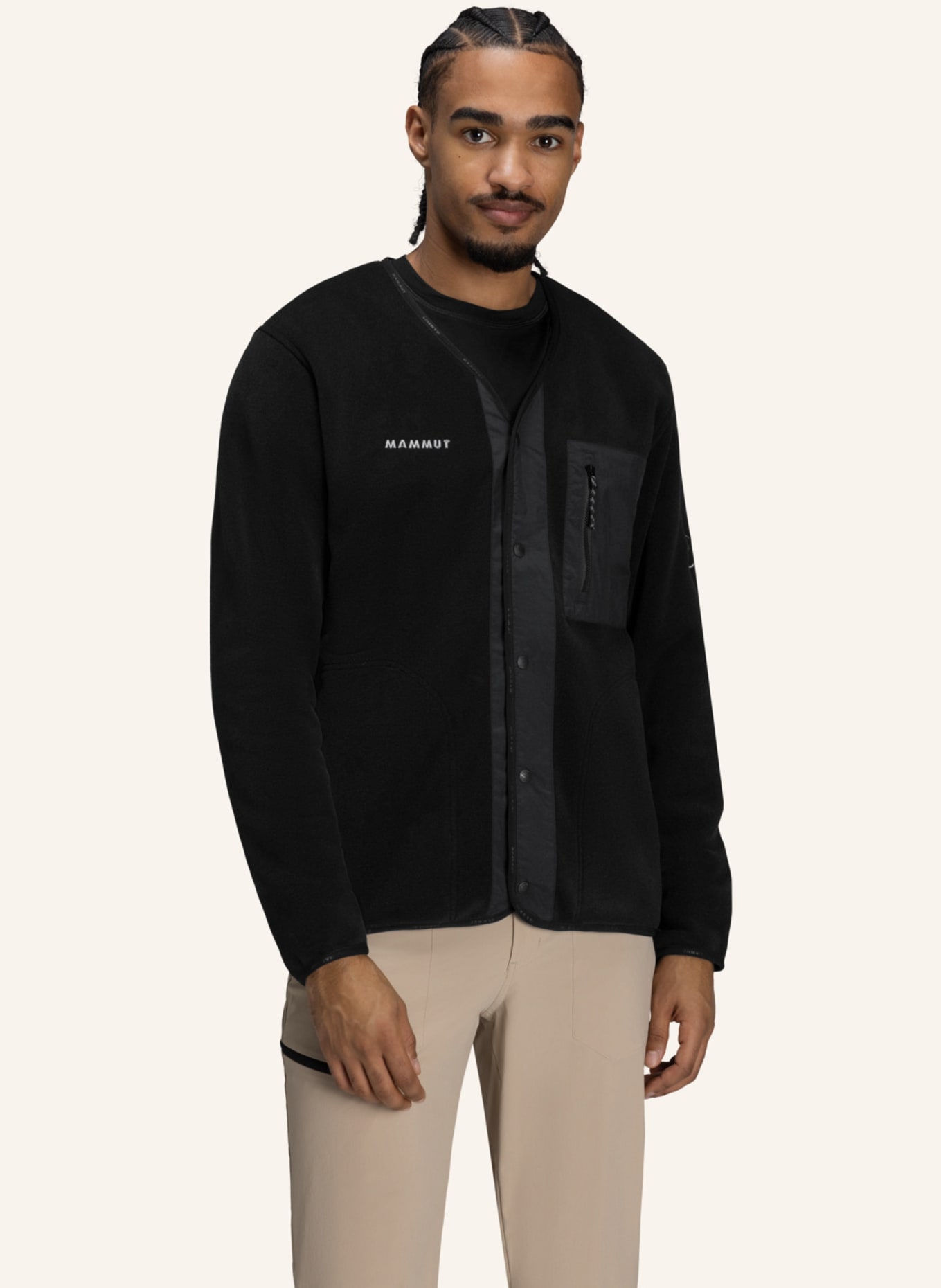 MAMMUT Midlayerjacke TAMARO ML mit Kapuze: SCHWARZ