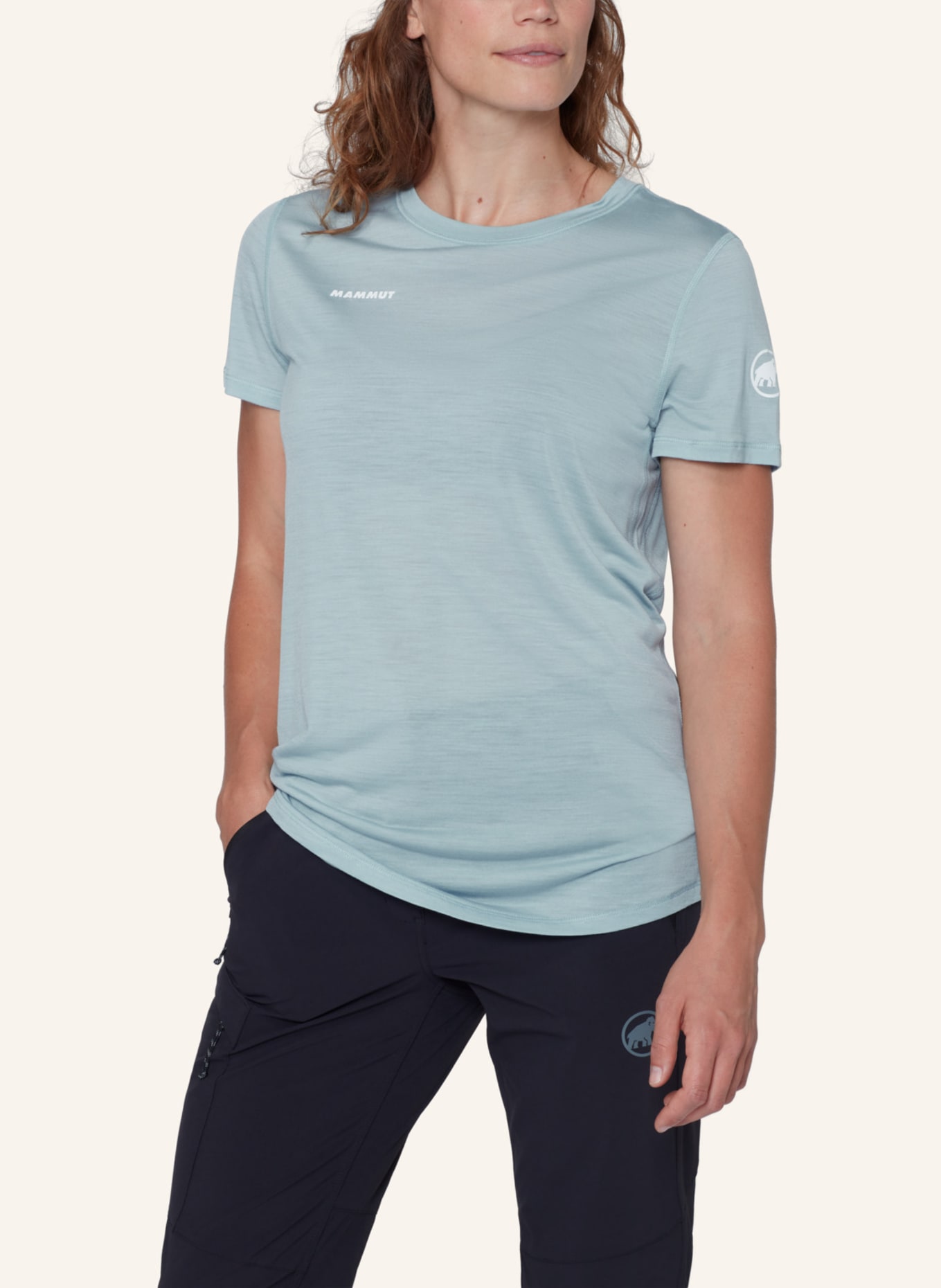 MAMMUT T-Shirt TREE WOOL mit Merinowolle: BLAU