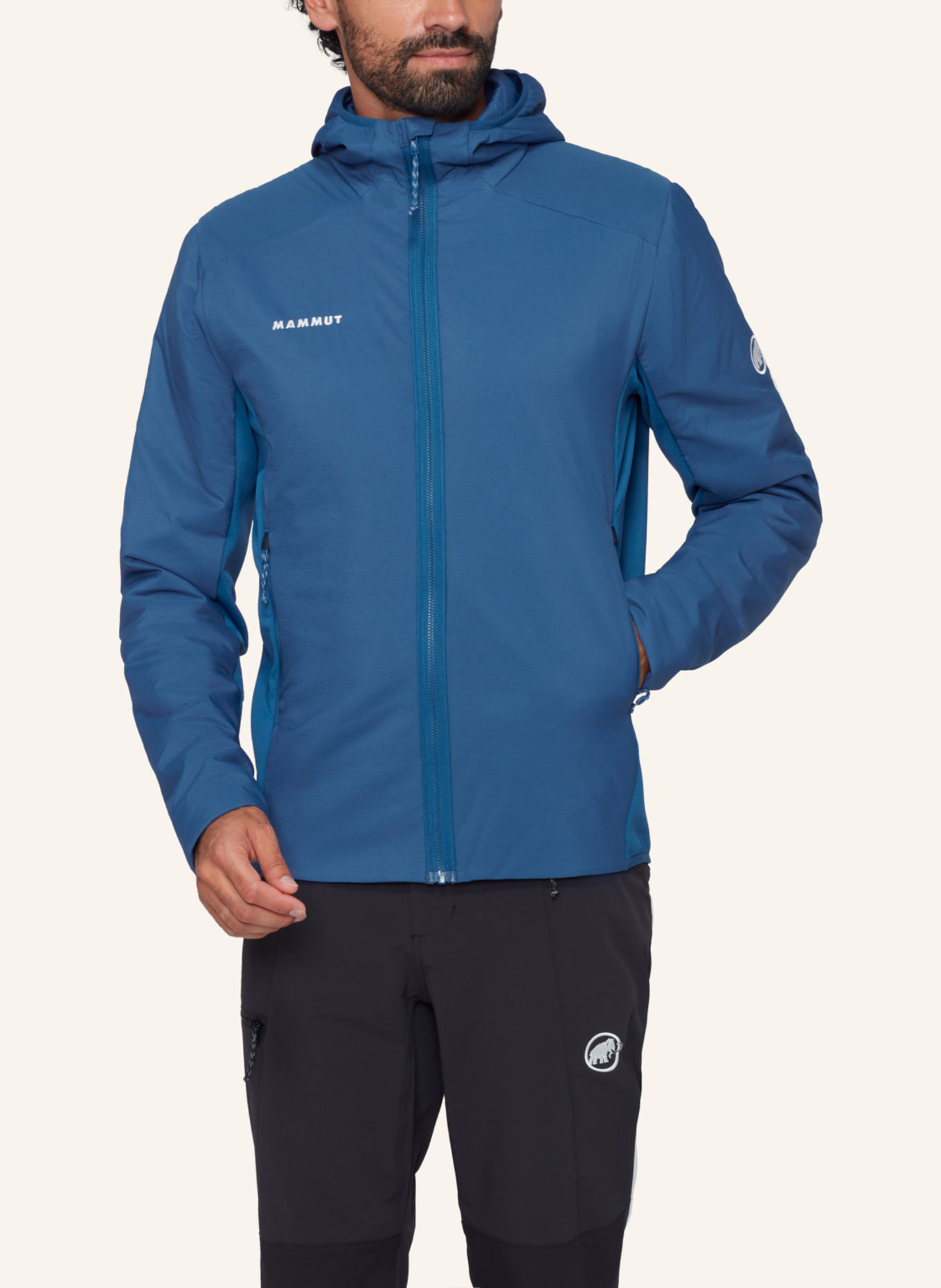 MAMMUT Hybridjacke RIME LIGHT IN HYBRID mit Kapuze: BLAU