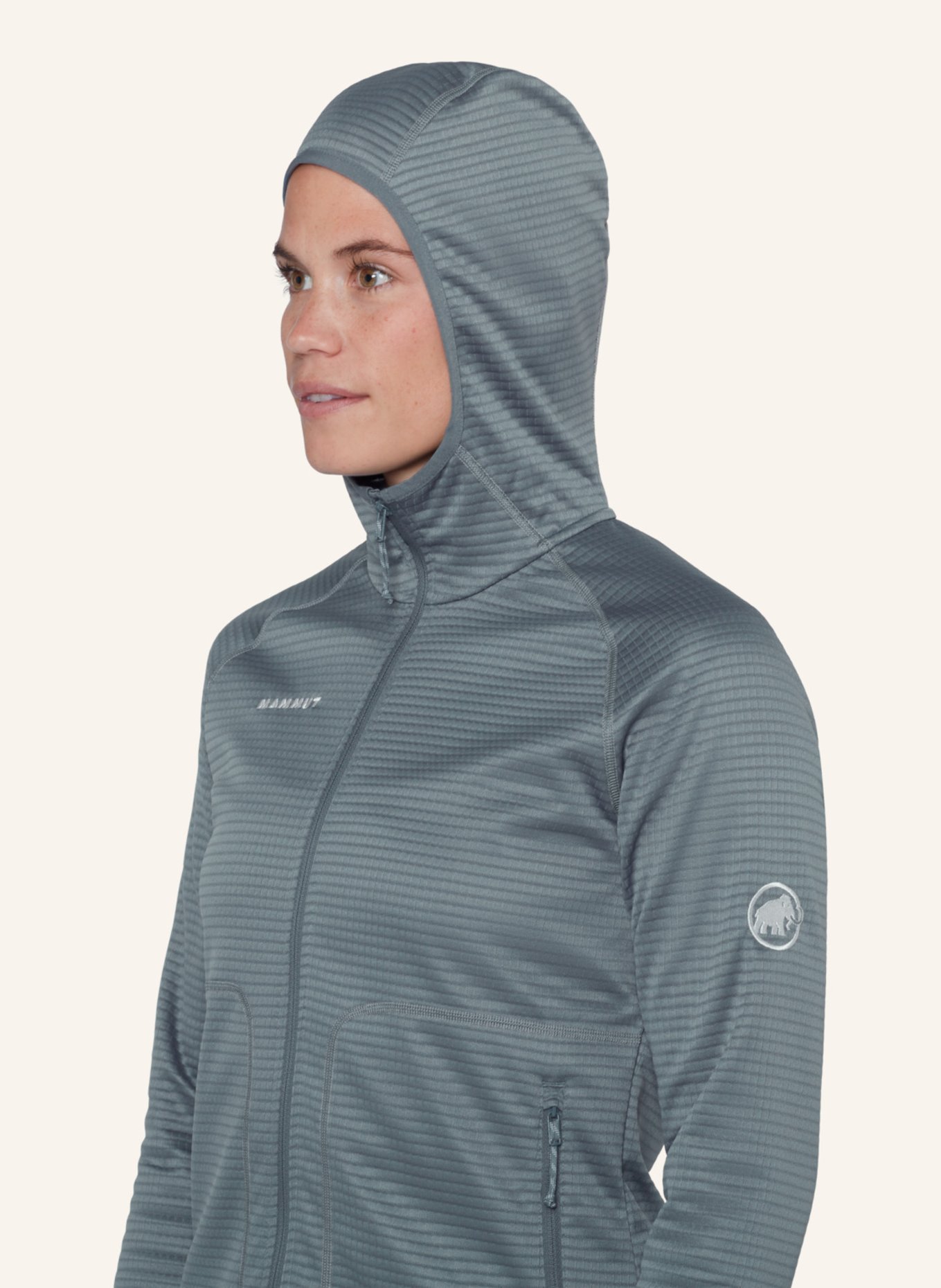 MAMMUT Midlayer-Jacke CRAG ML mit Kapuze: GRAU