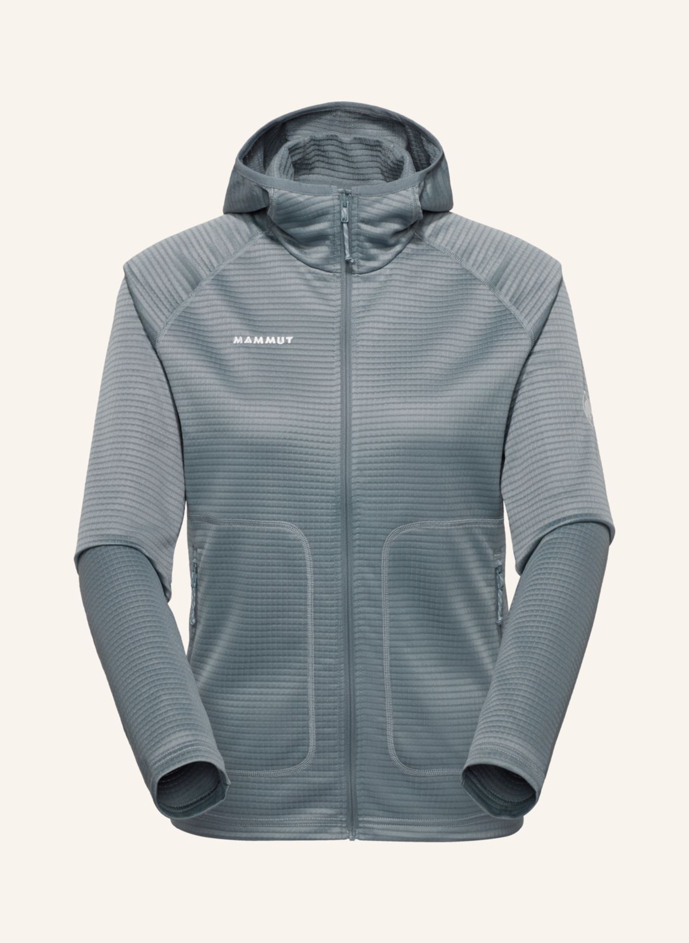MAMMUT Midlayer-Jacke CRAG ML mit Kapuze: GRAU