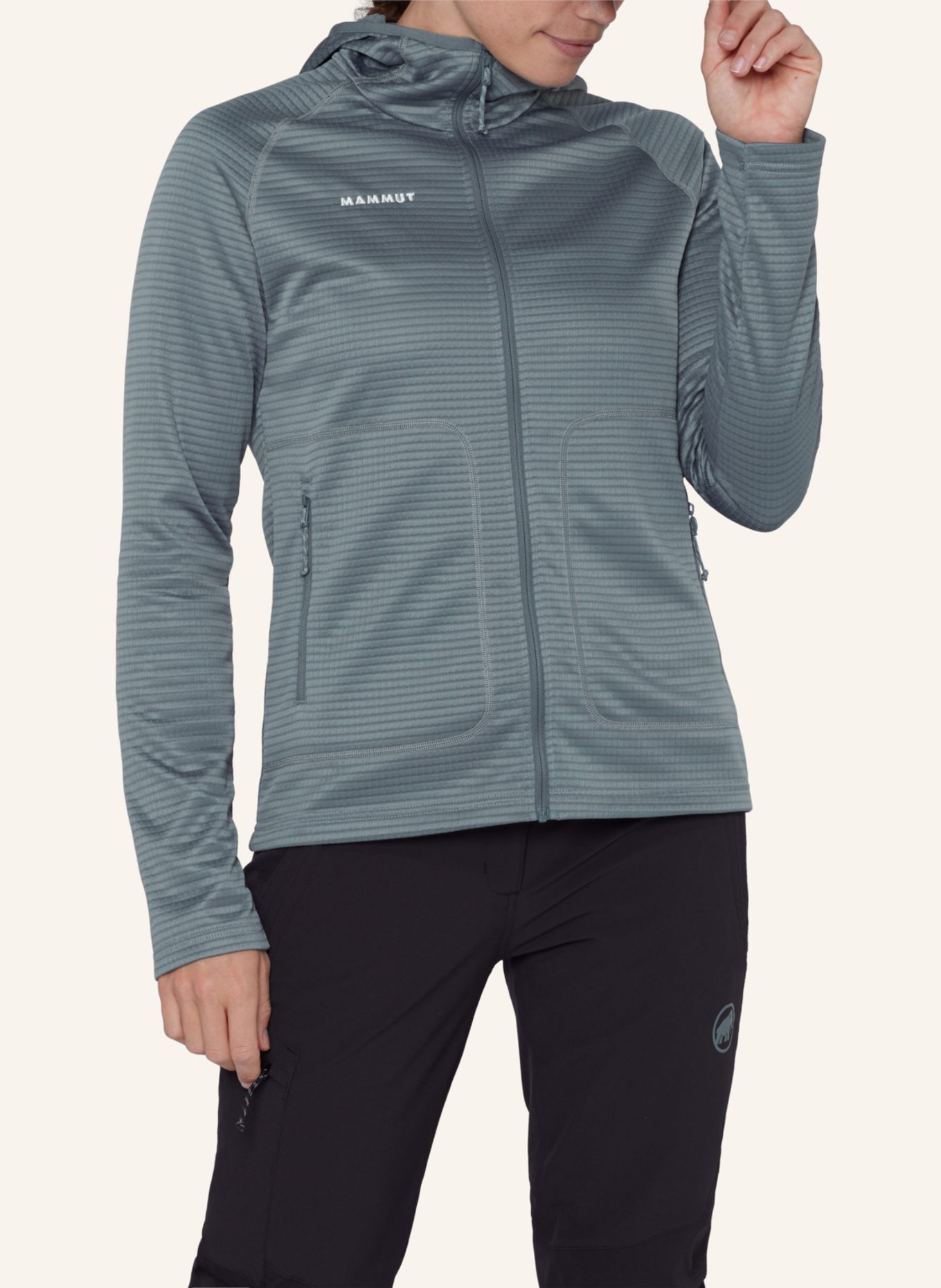 MAMMUT Midlayer-Jacke CRAG ML mit Kapuze: GRAU