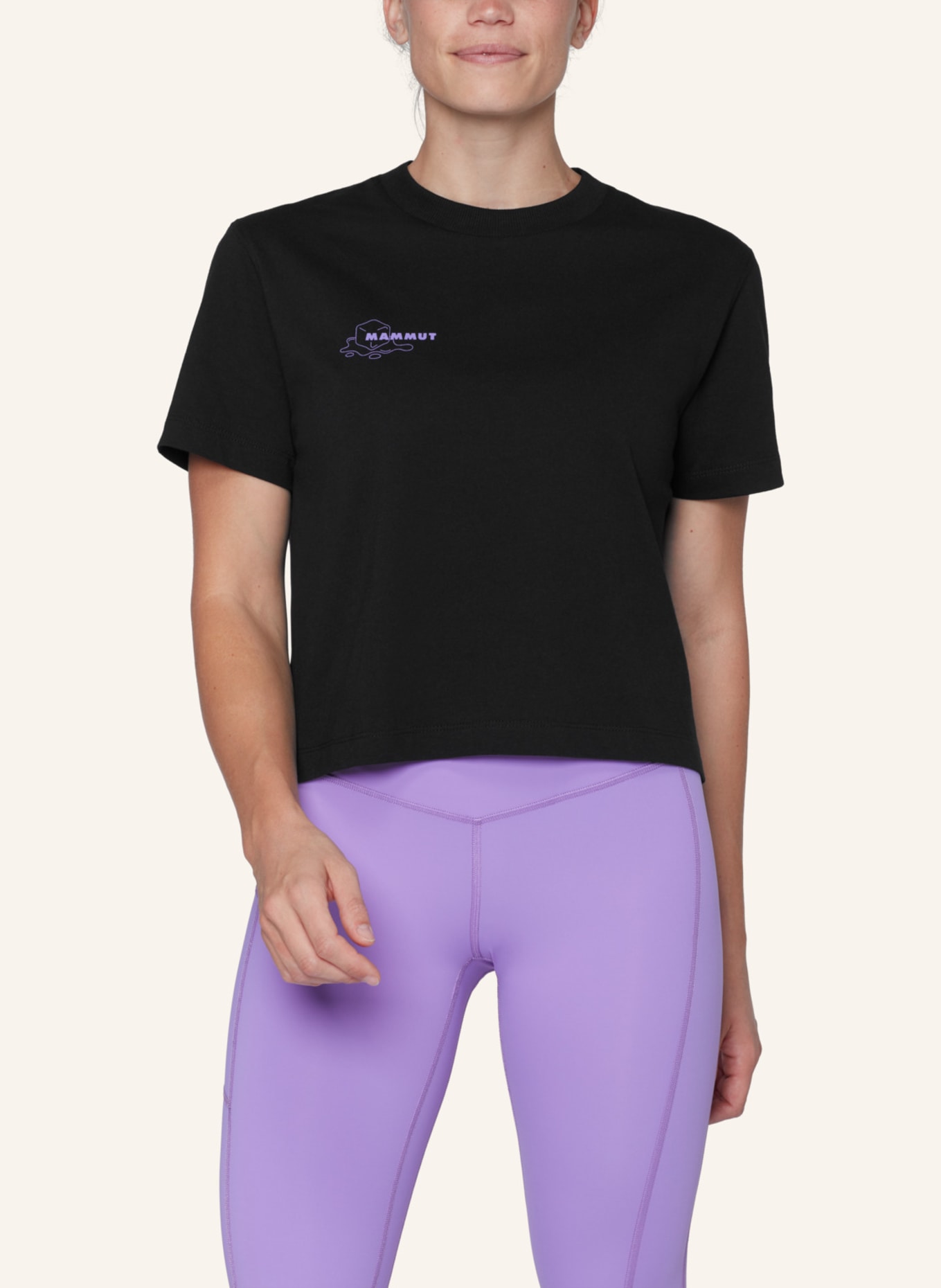 MAMMUT Mammut Base Cropped T-Shirt Women Glacier: SCHWARZ
