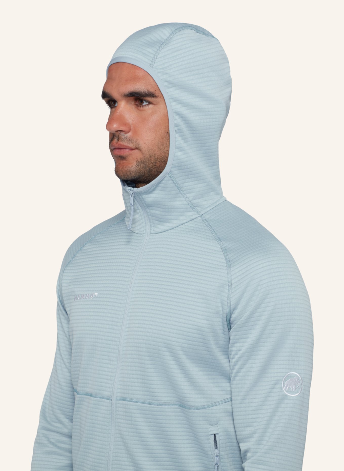MAMMUT Midlayer-Jacke CRAG ML mit Kapuze: BLAU
