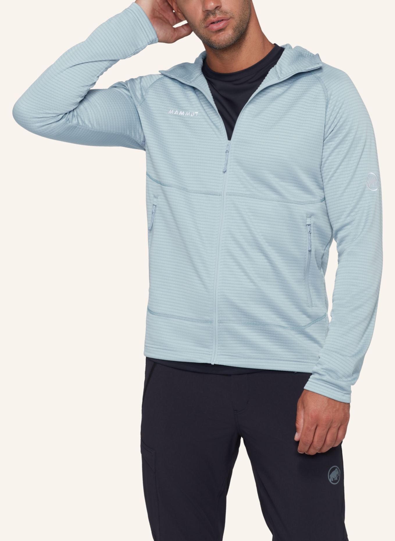 MAMMUT Midlayer-Jacke CRAG ML mit Kapuze: BLAU