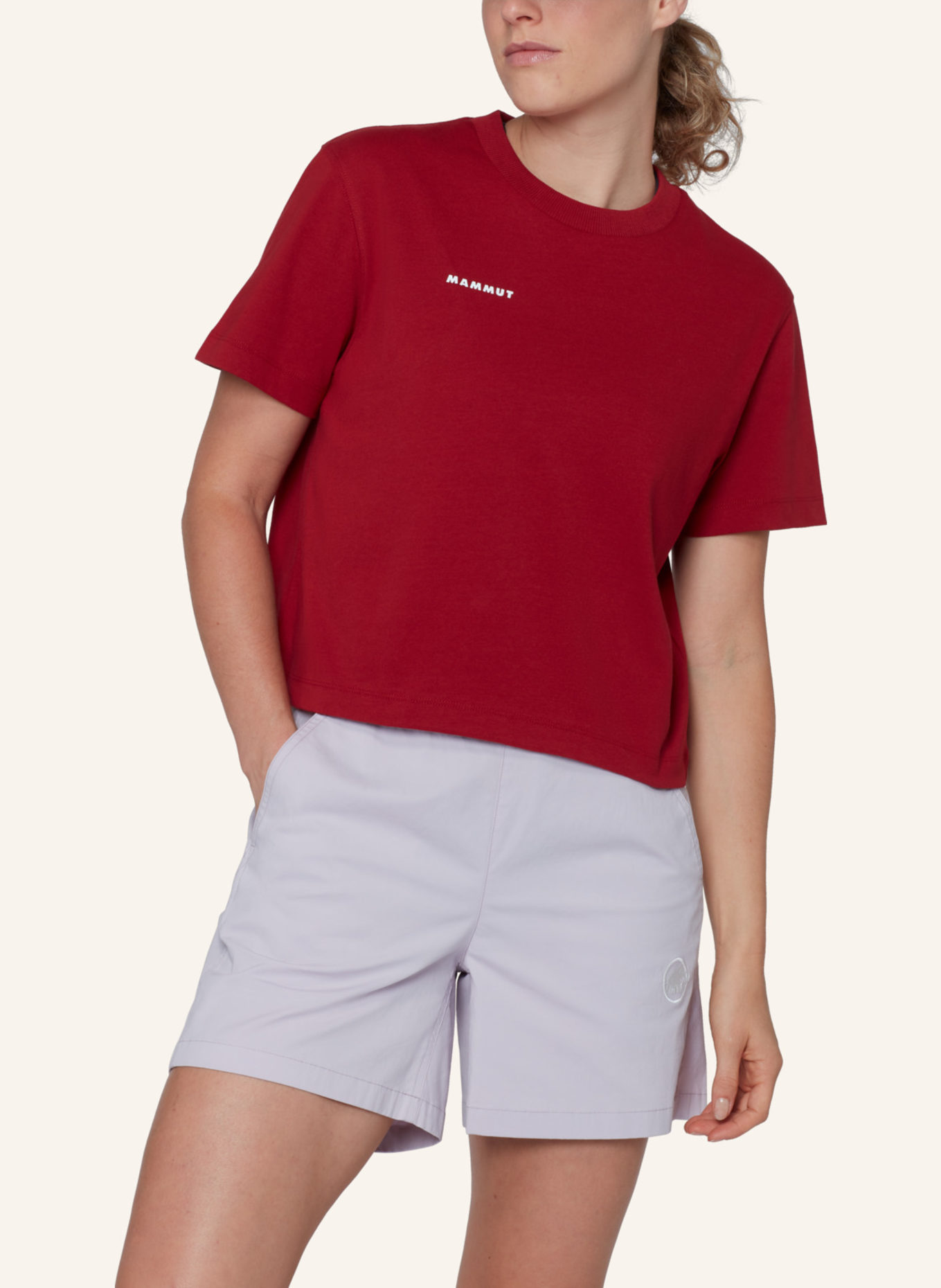 MAMMUT Mammut Base Cropped T-Shirt Women Mini Logo: ROT