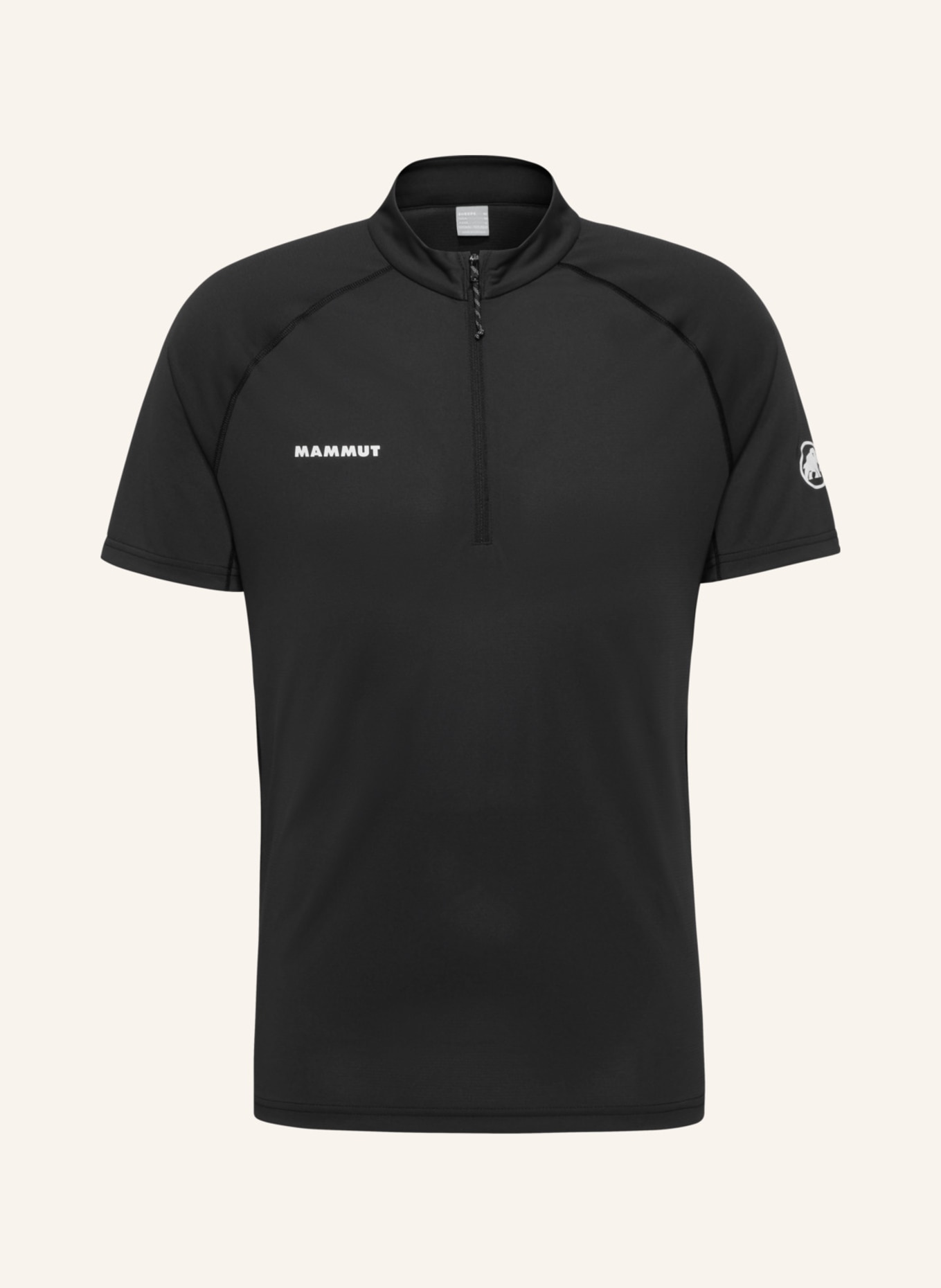 MAMMUT T-Shirt DUCAN FL HALF ZIP: SCHWARZ