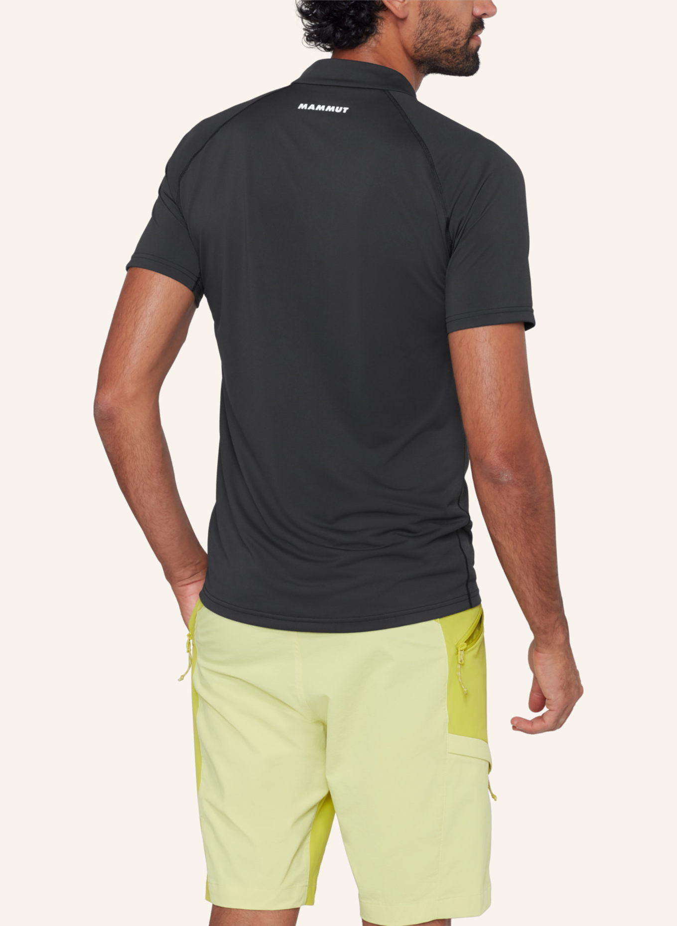 MAMMUT T-Shirt DUCAN FL HALF ZIP: SCHWARZ