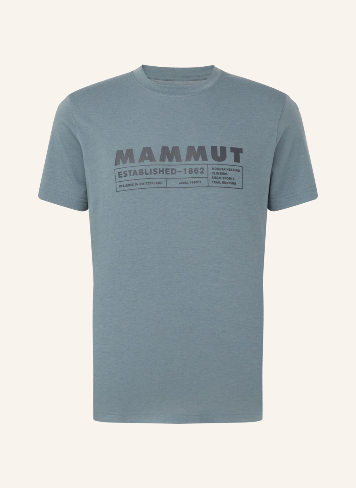 MAMMUT T-Shirt TROVAT LOGO: GRAU