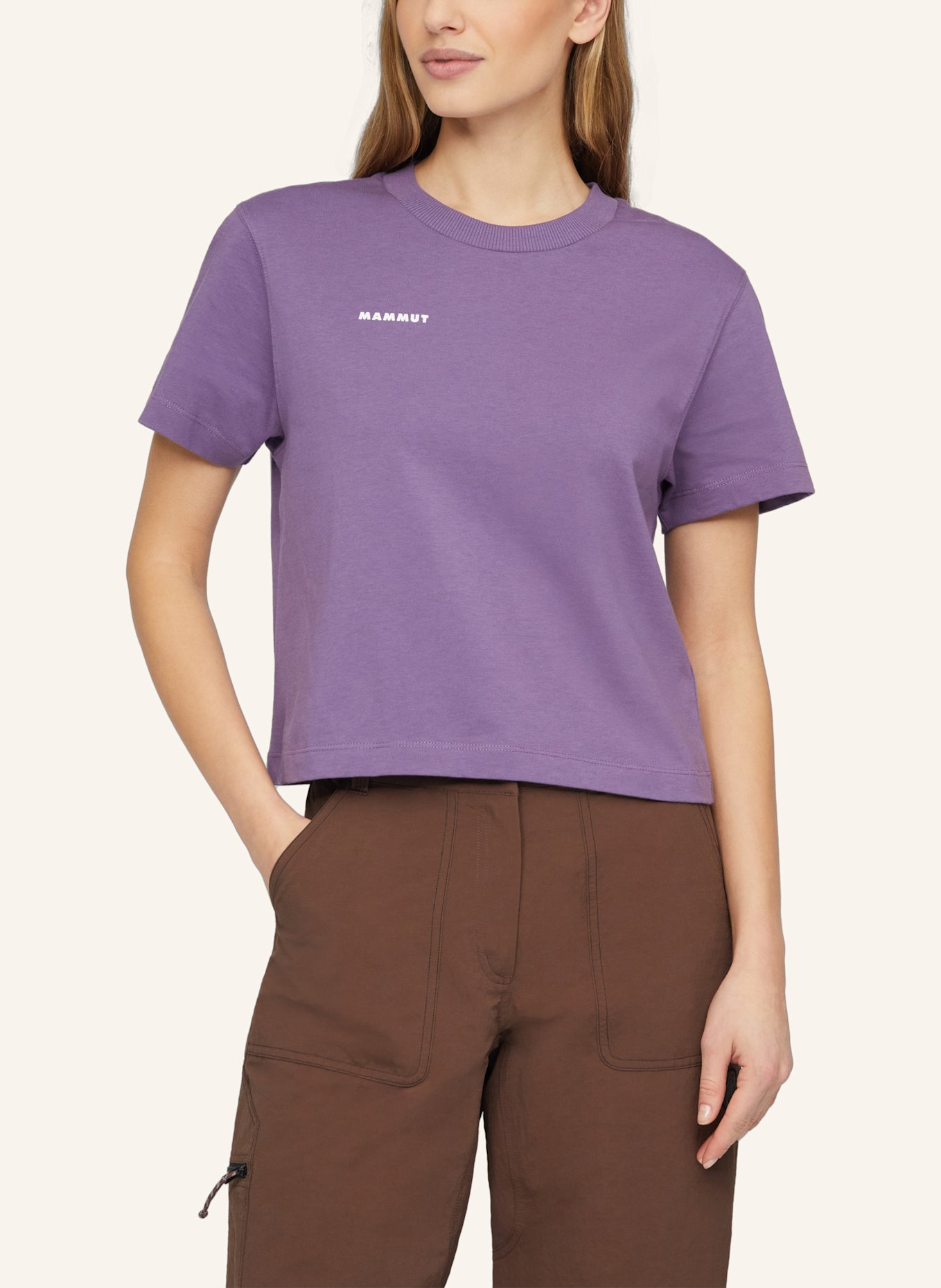 MAMMUT T-Shirt BASE CROPPED MINI LOGO: LILA
