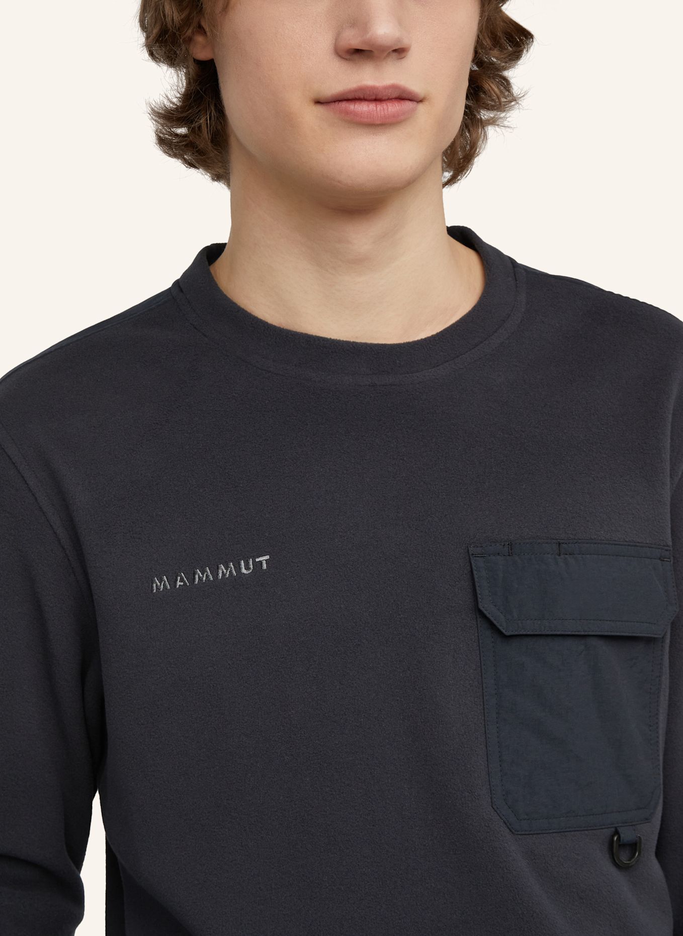 MAMMUT Midlayer-Pullover MOONSTONE LIGHT ML HYBRID CREW NECK: SCHWARZ