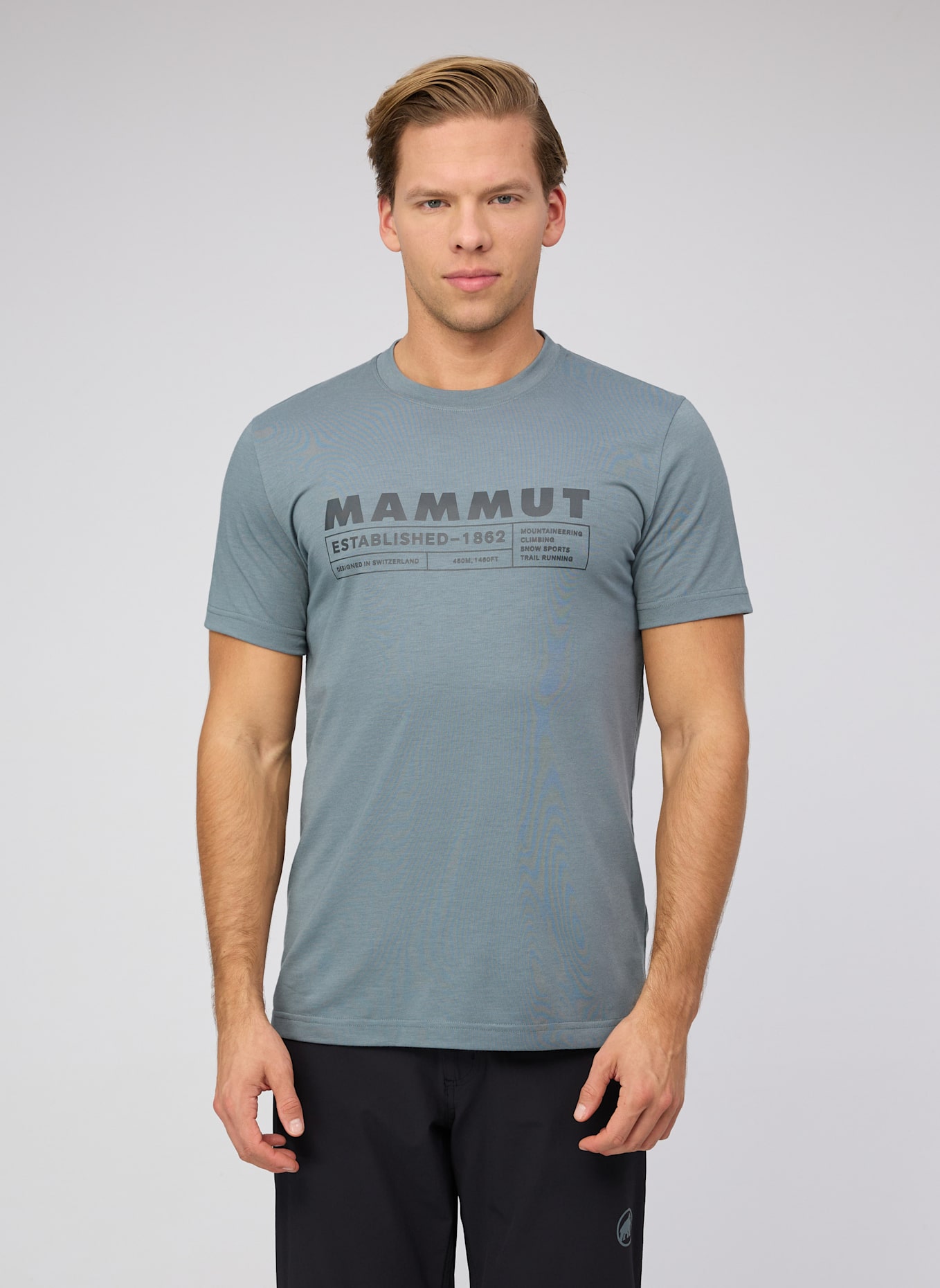 MAMMUT T-Shirt TROVAT LOGO: GRAU