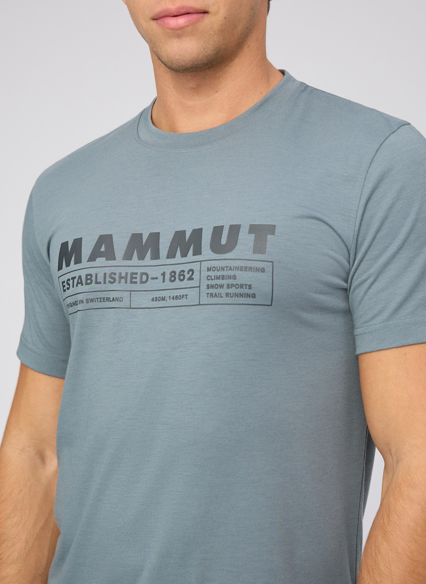 MAMMUT T-Shirt TROVAT LOGO: GRAU