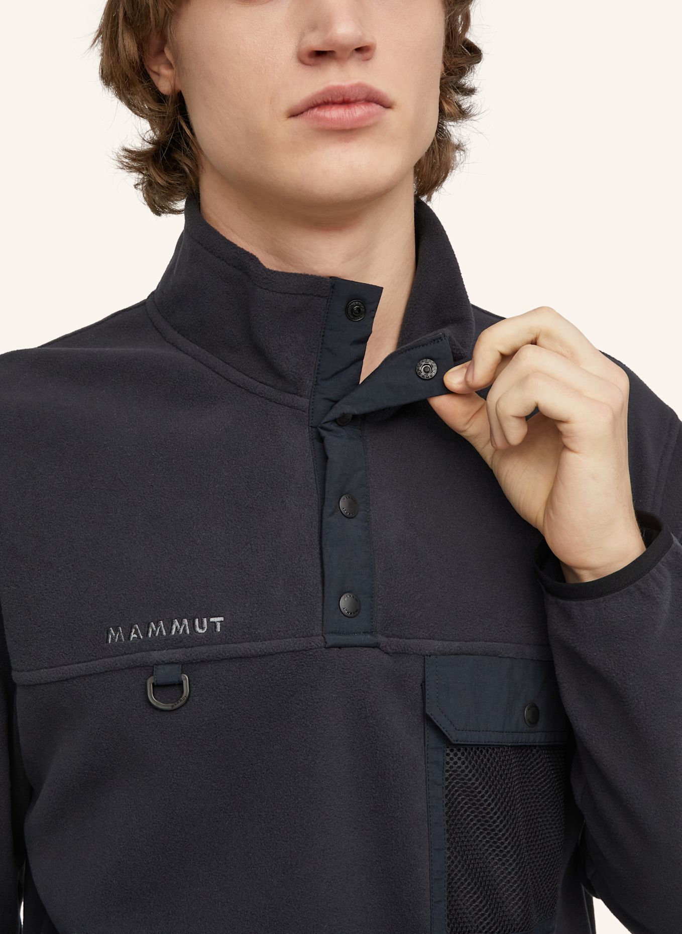 MAMMUT Midlayer-Pullover MOONSTONE LIGHT ML HYBRID: SCHWARZ