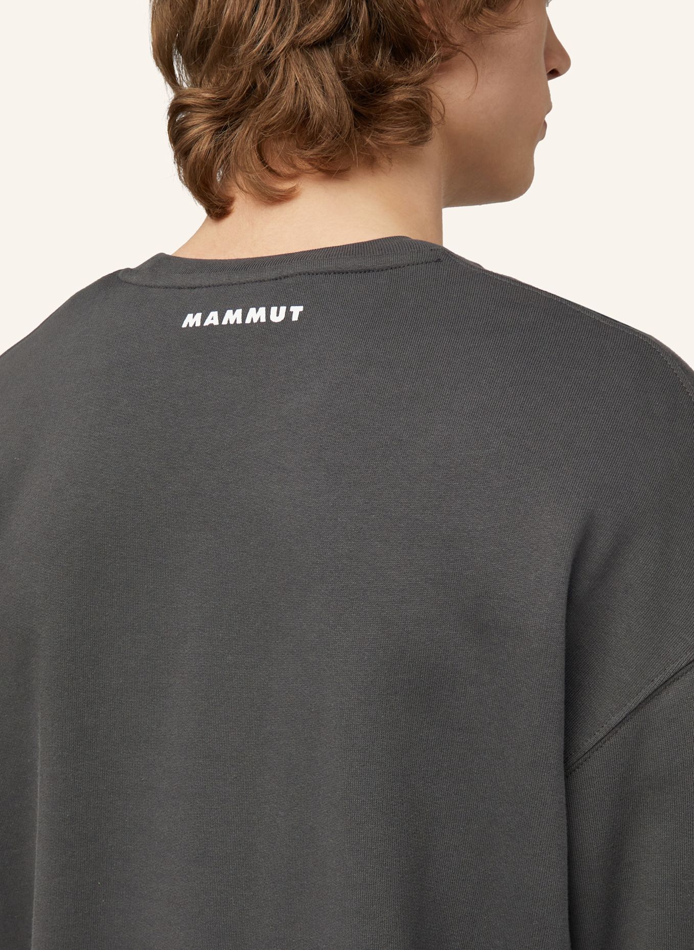 MAMMUT Midlayer-Pullover BASE ML CREW NECK MINI LOGO: GRAU