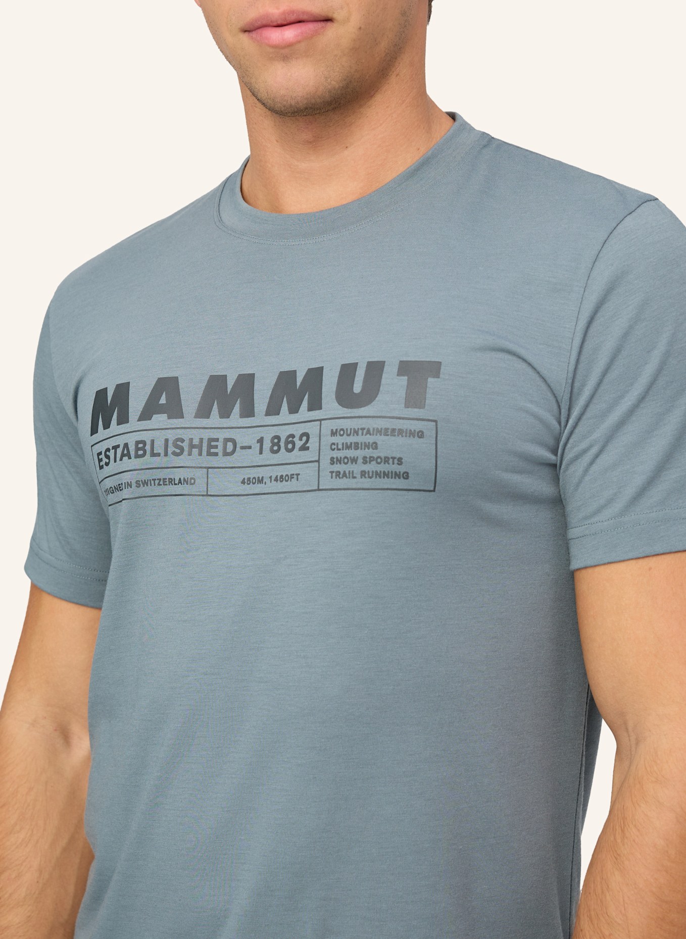MAMMUT T-Shirt TROVAT LOGO: GRAU