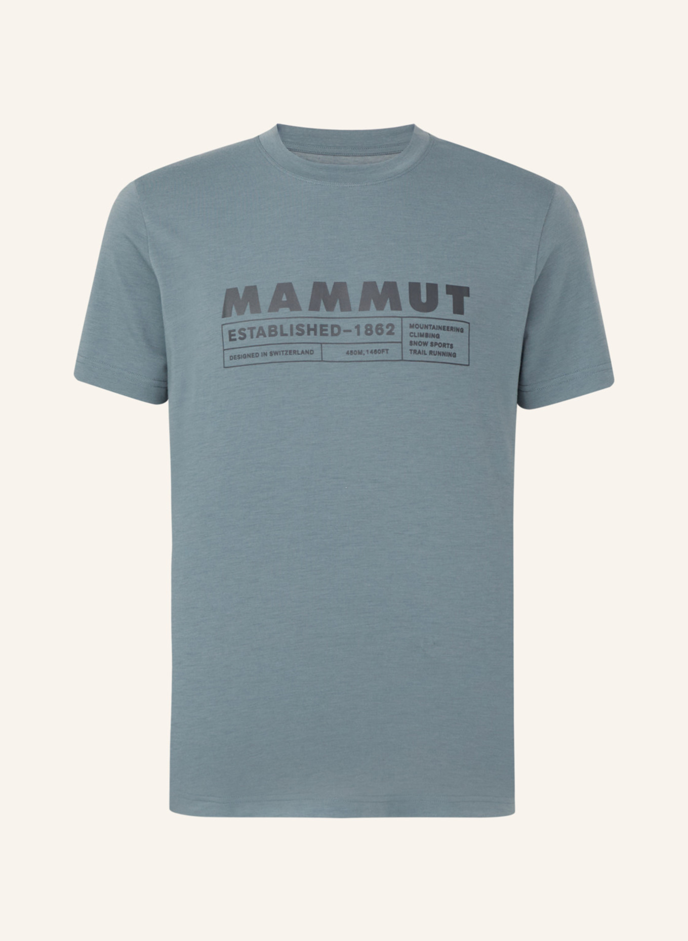 MAMMUT T-Shirt TROVAT LOGO: GRAU