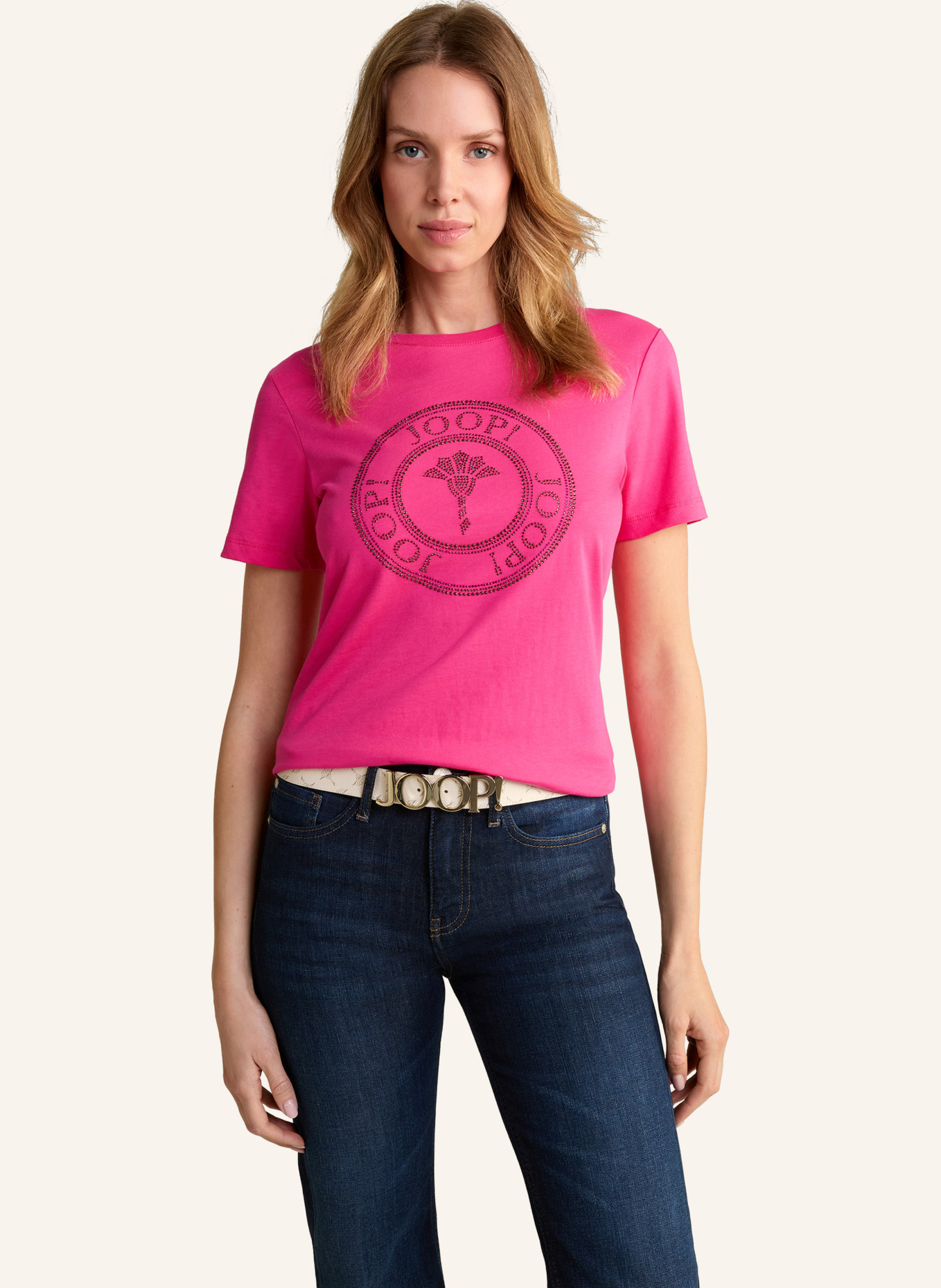 JOOP! T-Shirt mit Schmucksteinen, Farbe: PINK (Bild 6)