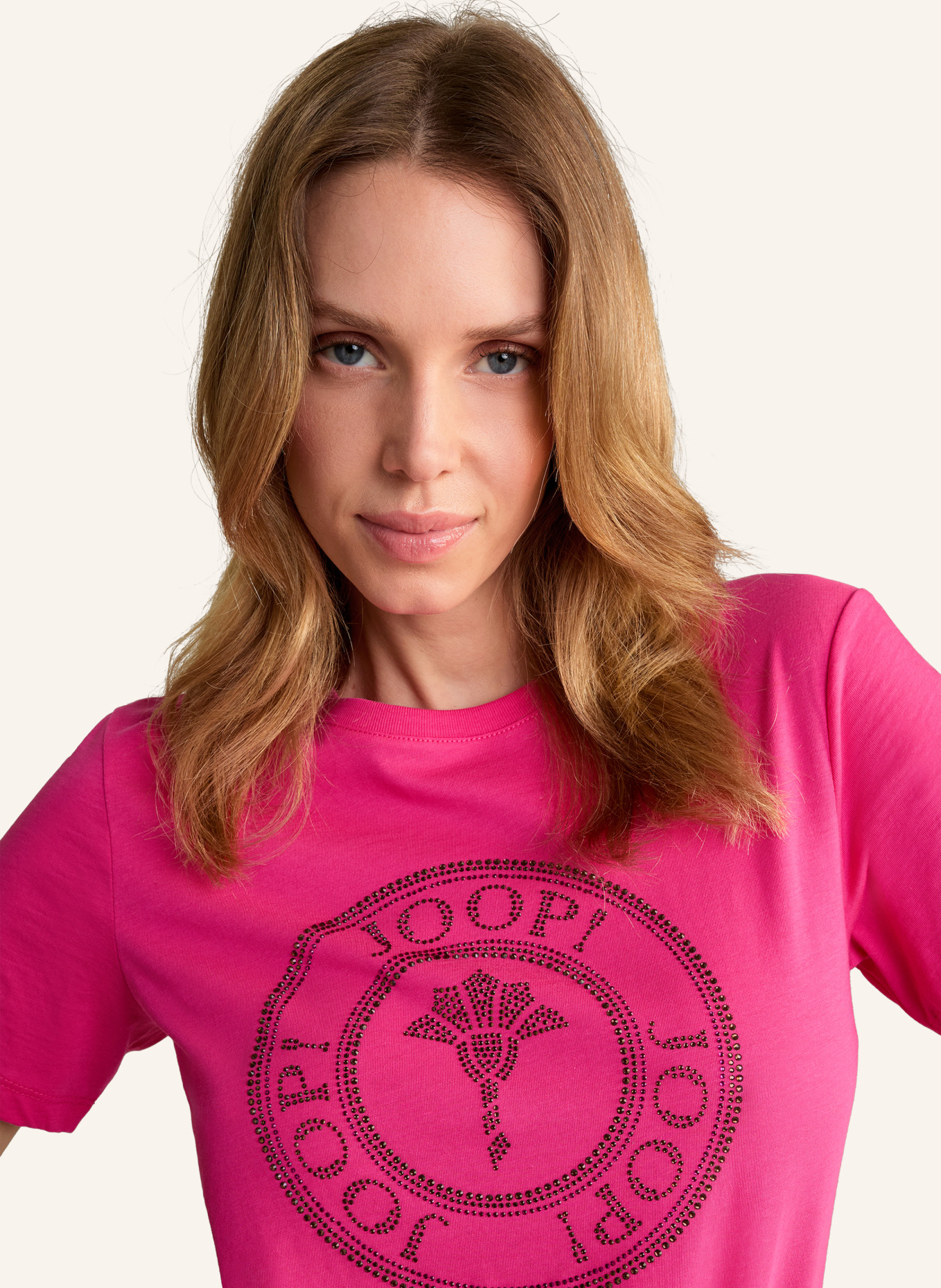 JOOP! T-Shirt mit Schmucksteinen, Farbe: PINK (Bild 4)