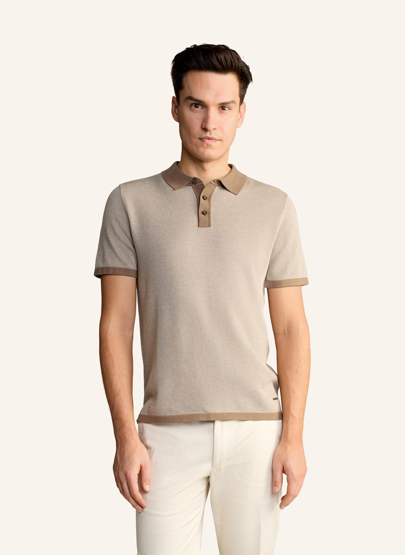 JOOP! Strick-Poloshirt Regular Fit: HELLBRAUN