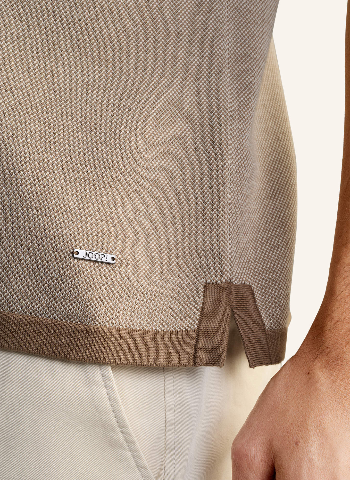 JOOP! Strick-Poloshirt Regular Fit: HELLBRAUN