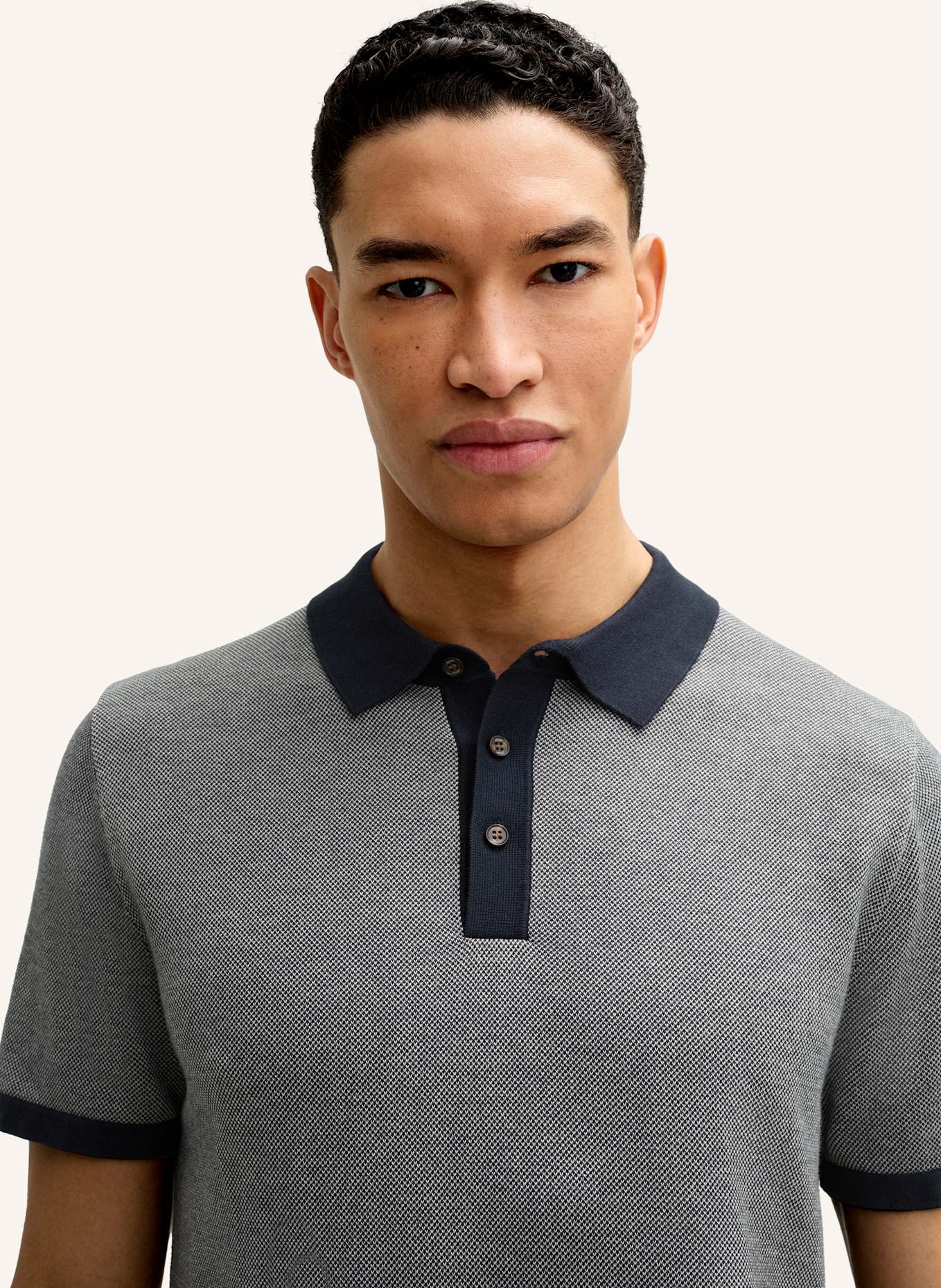 JOOP! Strick-Poloshirt Regular Fit: DUNKELBLAU