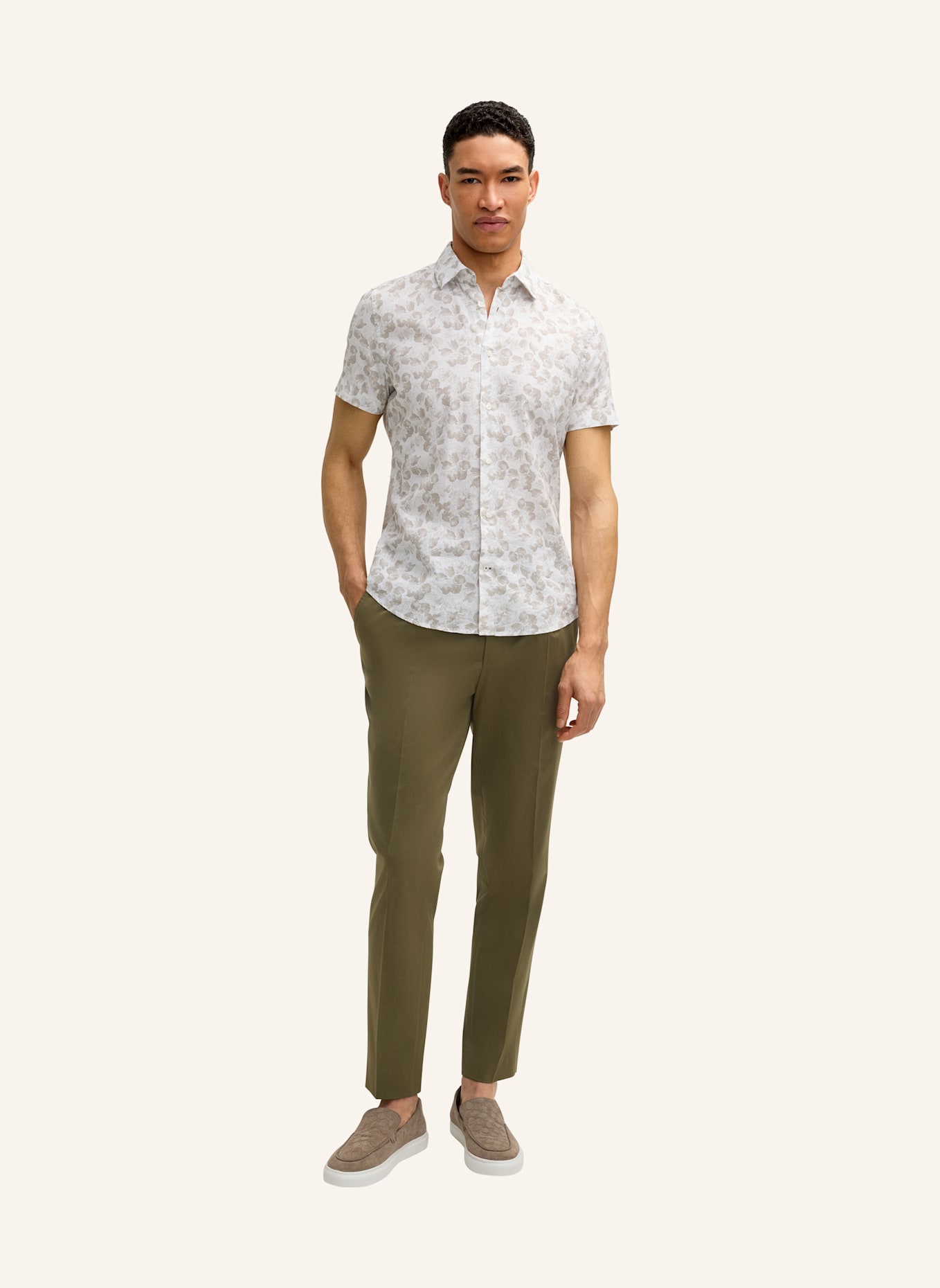 JOOP! Hemd Slim Fit: WEISS/ BEIGE