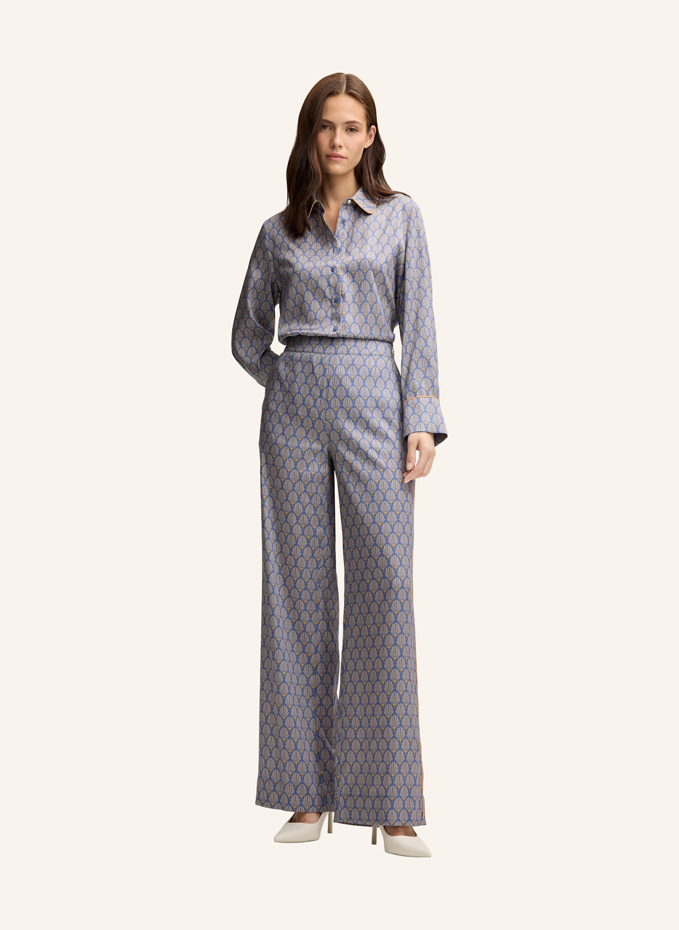 JOOP! Bluse: HELLBLAU/ BEIGE/ GELB