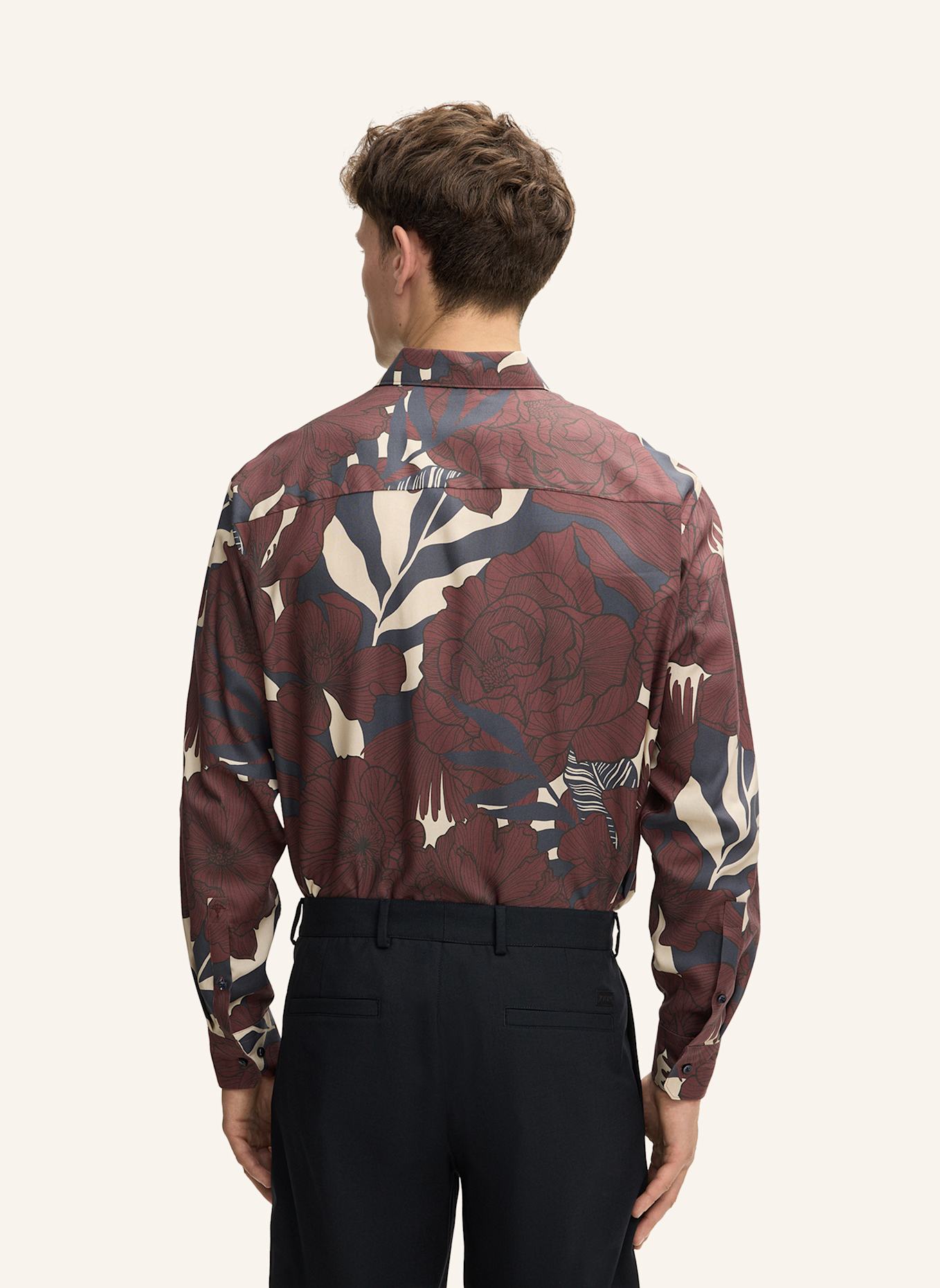 JOOP! Hemd Slim Fit: ROT/ BEIGE