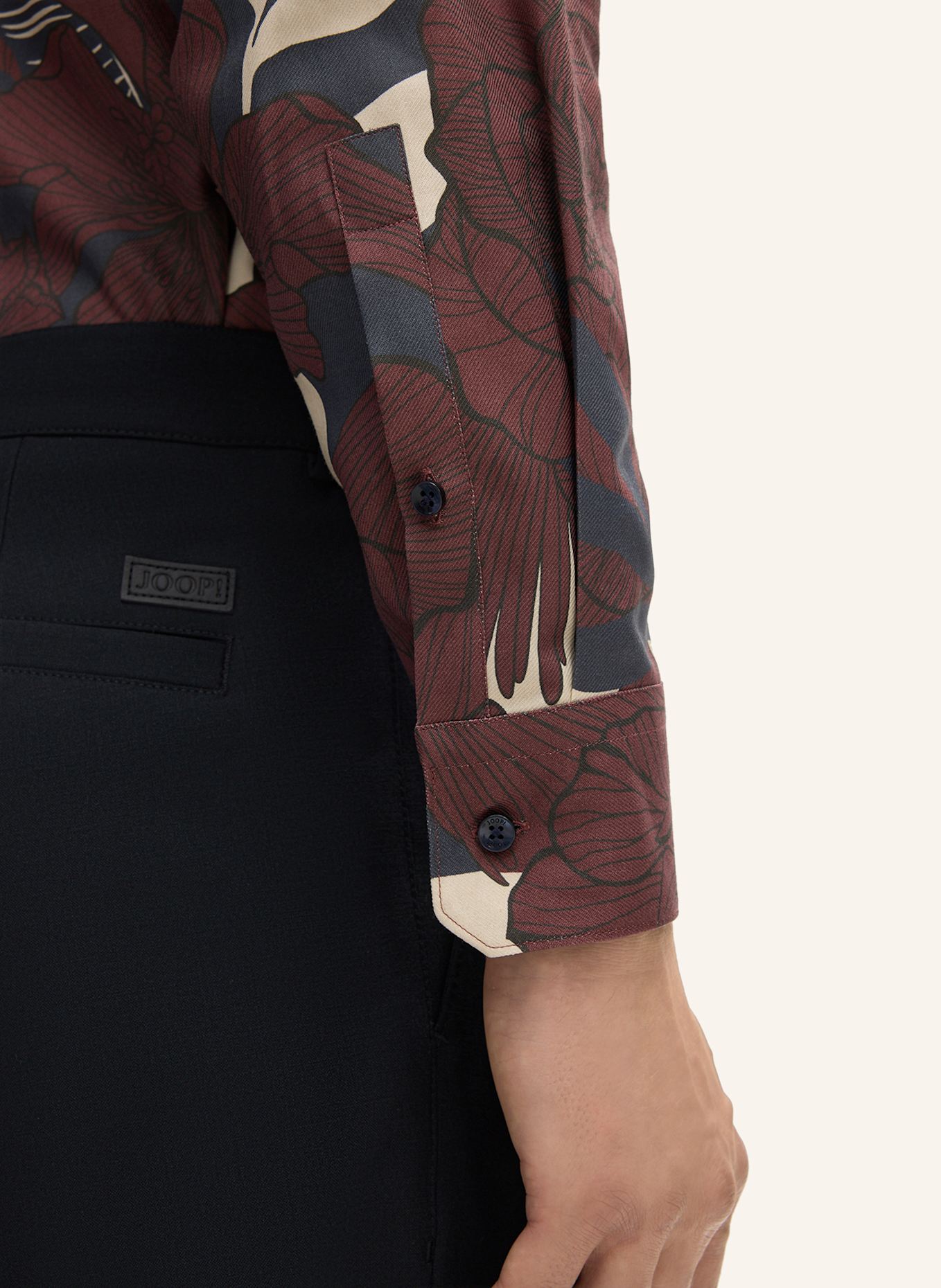 JOOP! Hemd Slim Fit: ROT/ BEIGE