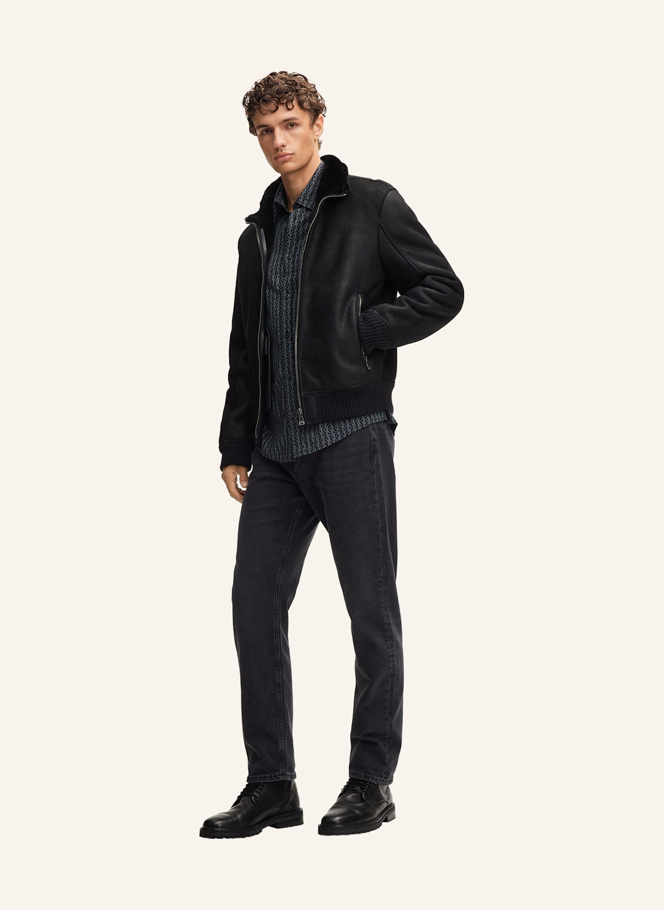 JOOP! JEANS Hemd Modern Fit: SCHWARZ