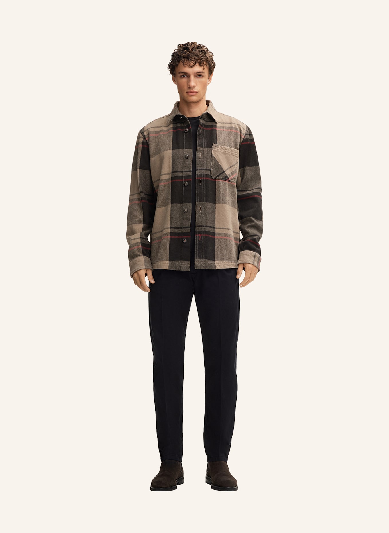 JOOP! JEANS Bundfaltenhose Loose Fit: SCHWARZ