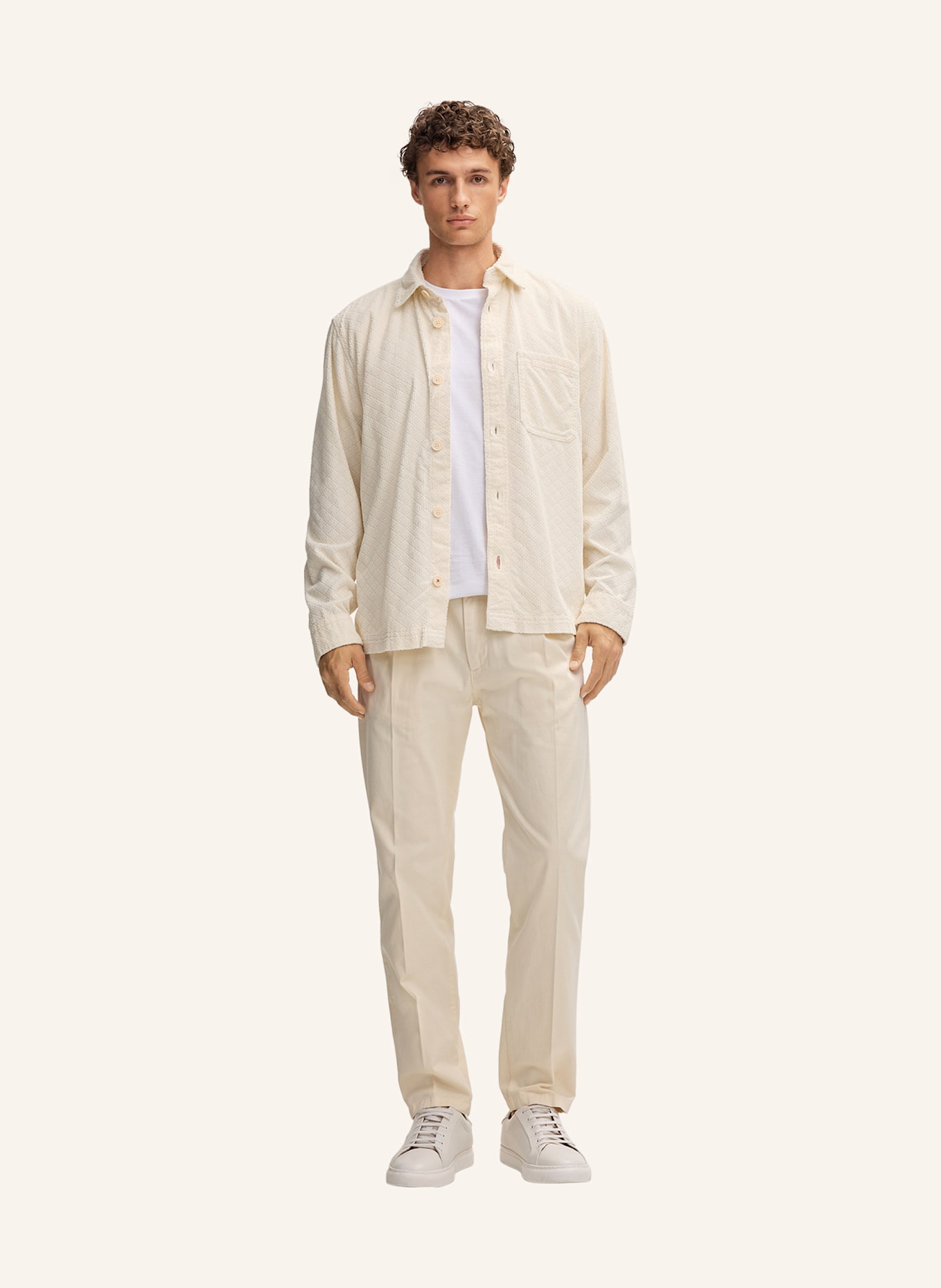 JOOP! JEANS Bundfaltenhose Loose Fit: CREME