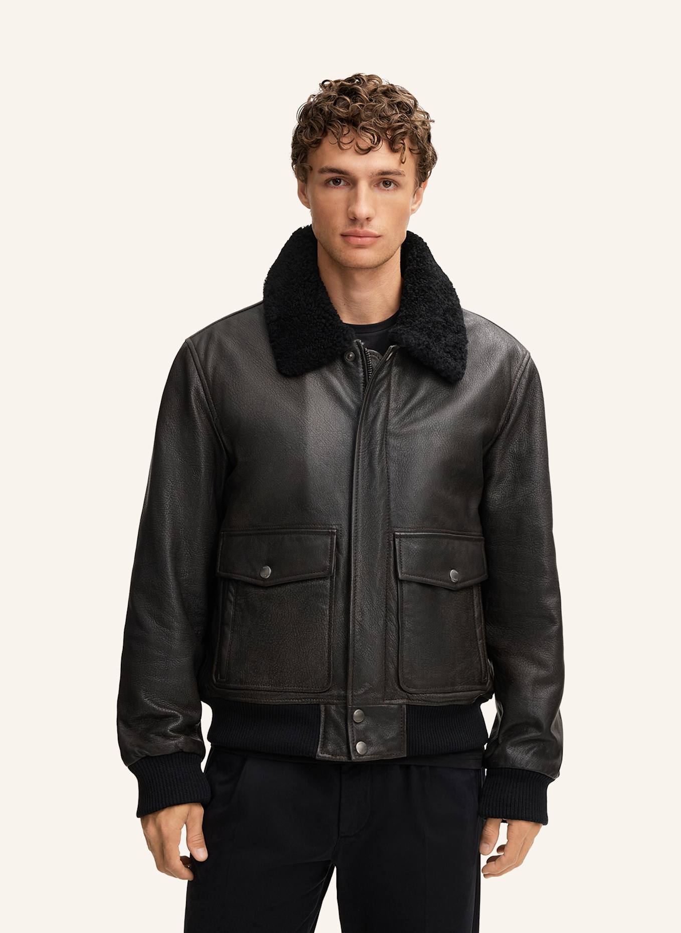 JOOP! JEANS Lederjacke: GRAU