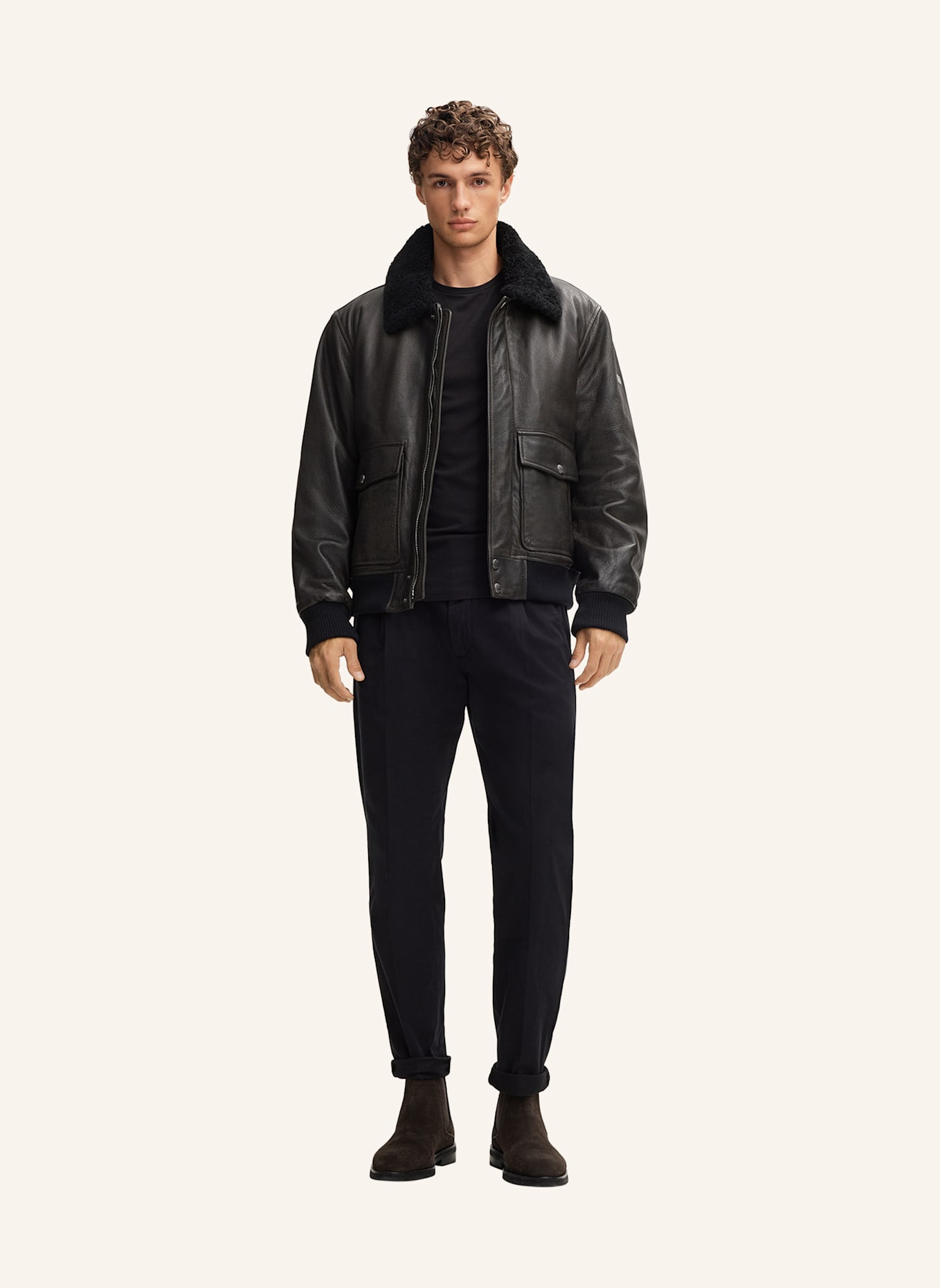 JOOP! JEANS Lederjacke: GRAU